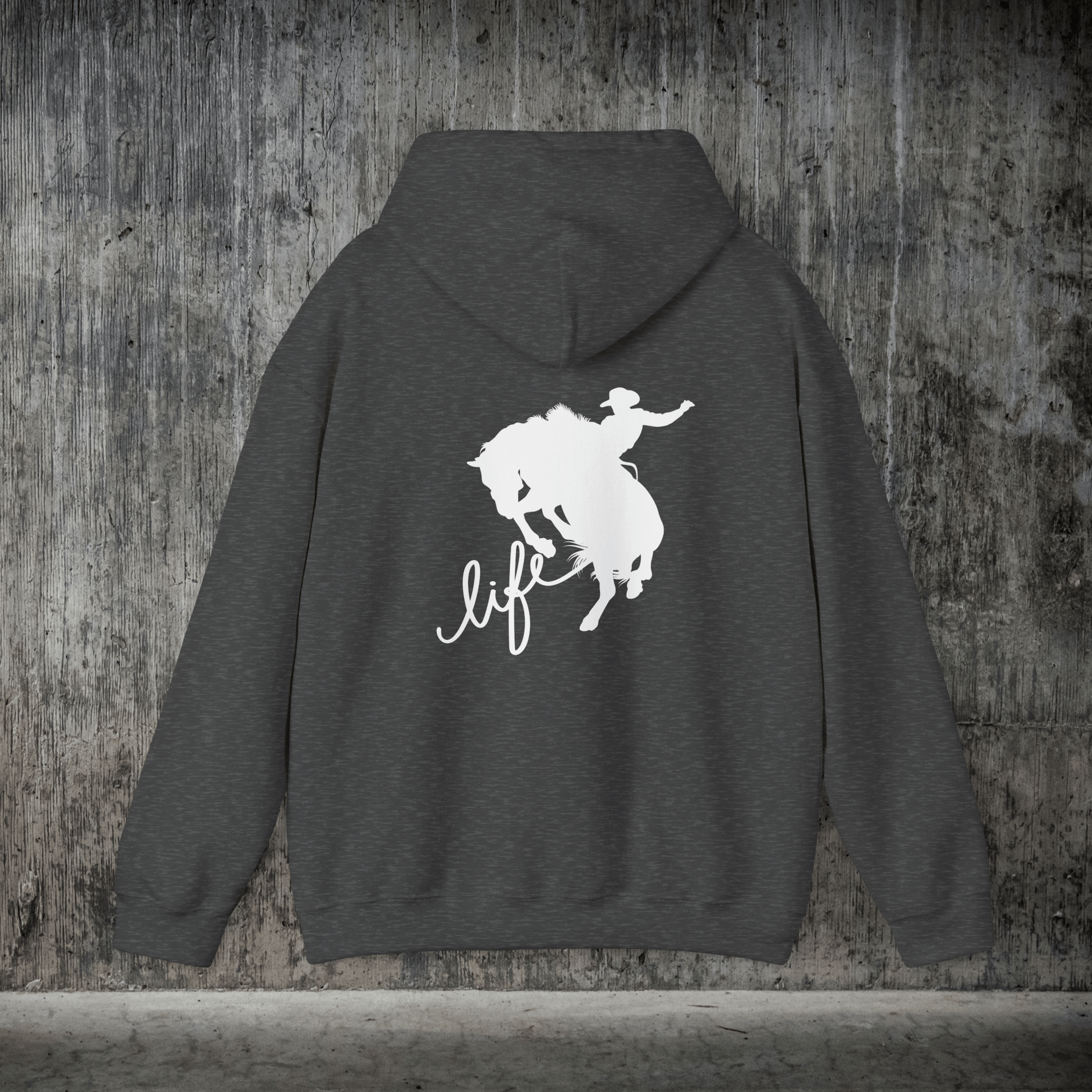 Rodeo Bronc Rider Full - Zip Hoodie – Cowboy Life Sweatshirt, Rough Stock Horse Trainer Jacket, Western Gift for Rodeo Lovers - FlooredByArt