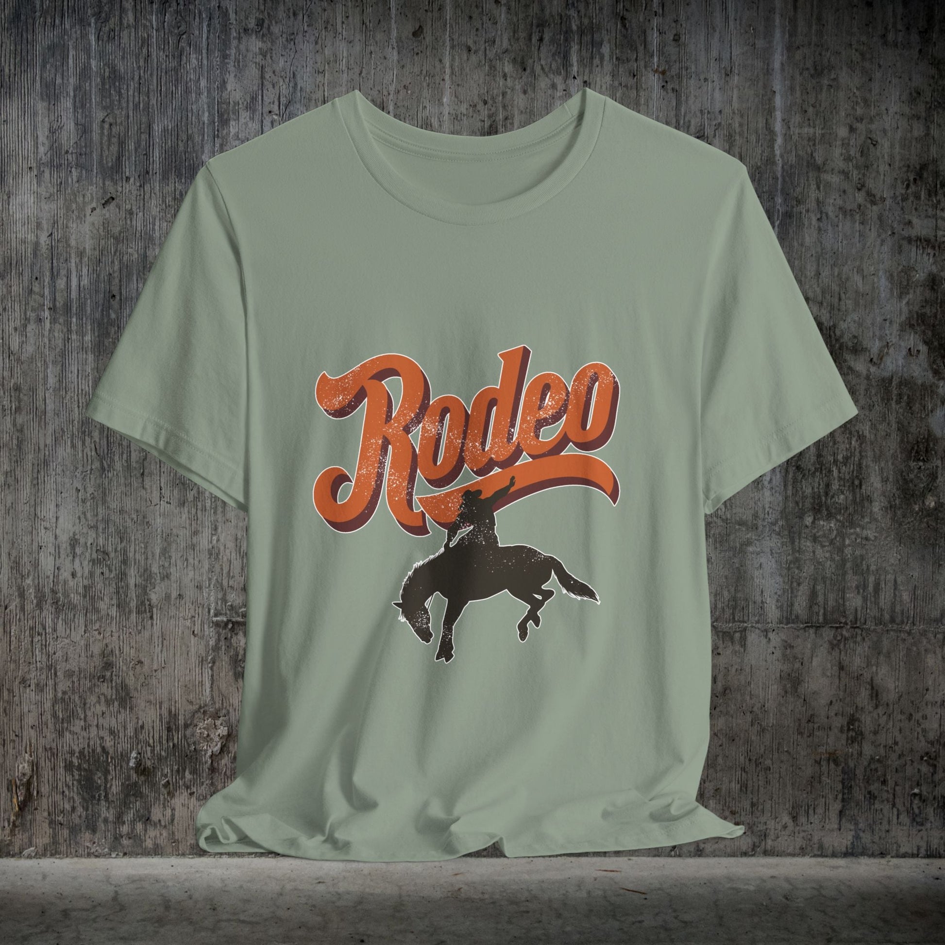 Rodeo Bronc Rider T-Shirt – Western Graphic Tee for Rodeo Season - FlooredByArt