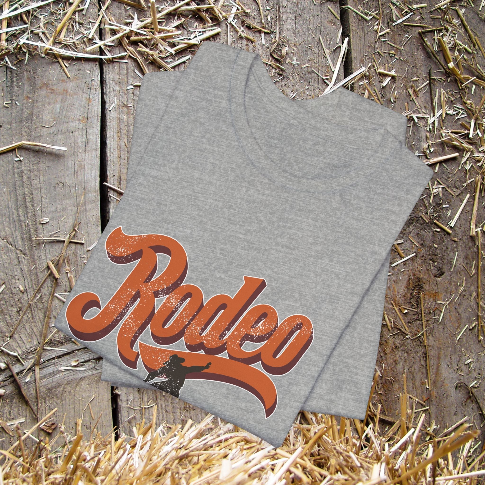 Rodeo Bronc Rider T-Shirt – Western Graphic Tee for Rodeo Season - FlooredByArt