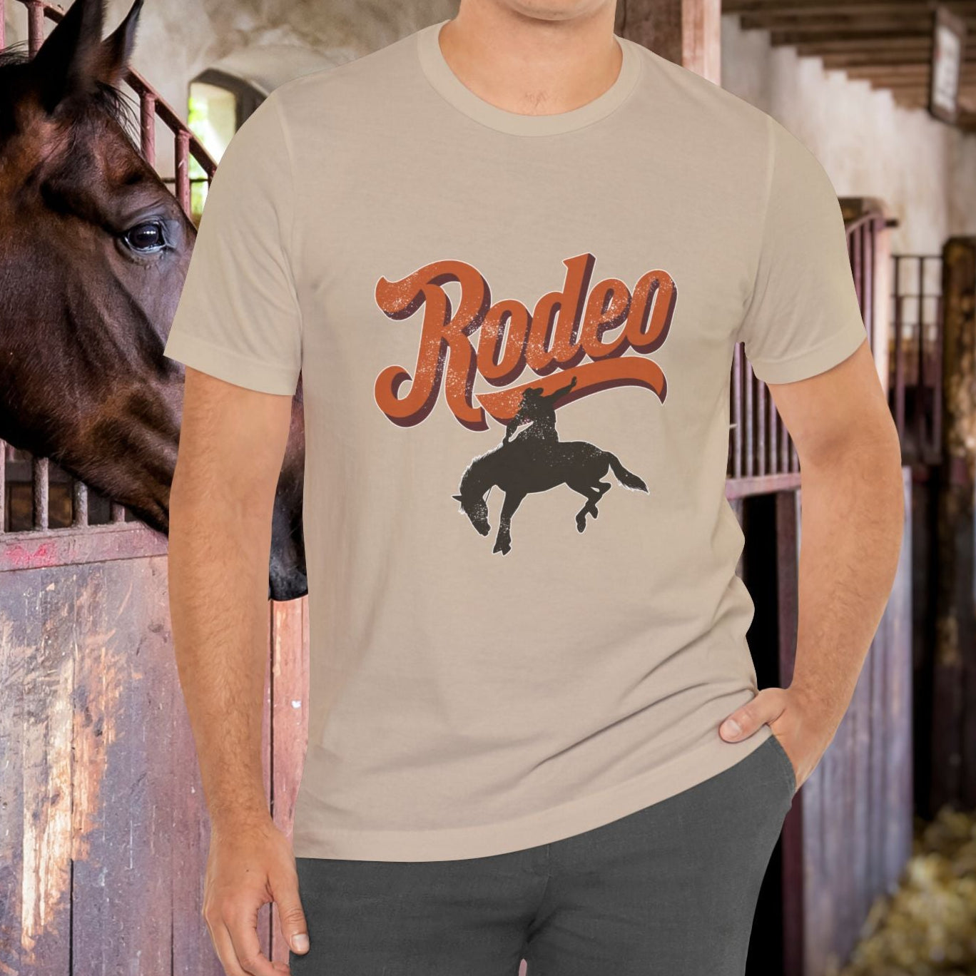 Rodeo Bronc Rider T-Shirt – Western Graphic Tee for Rodeo Season - FlooredByArt
