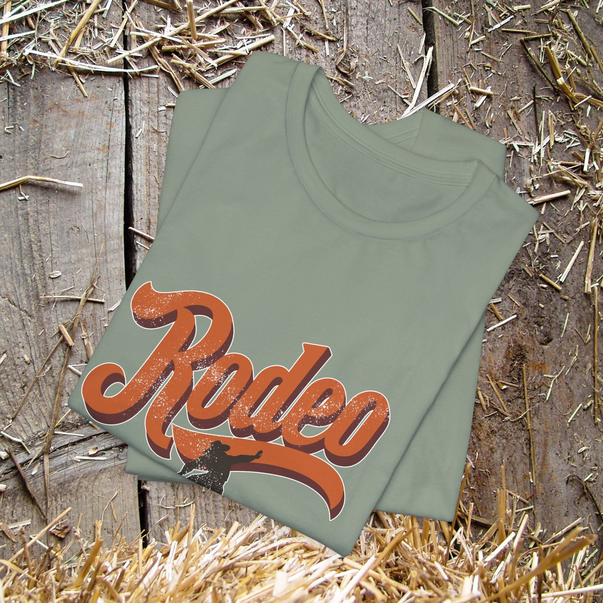 Rodeo Bronc Rider T-Shirt – Western Graphic Tee for Rodeo Season - FlooredByArt