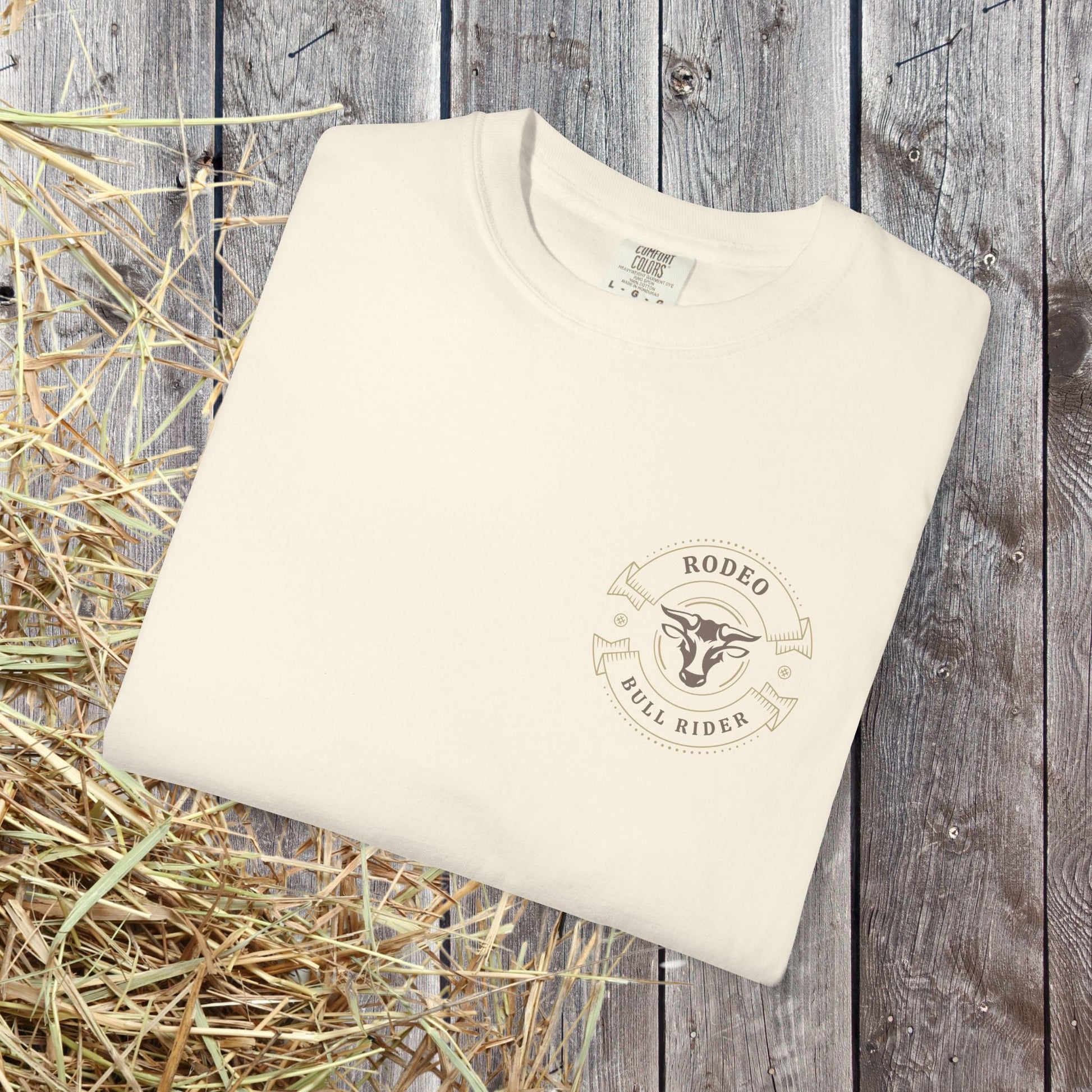 Rodeo Bull Rider T-Shirt – Western Cowboy Subtle Art Shirt in Ivory, Country Style - FlooredByArt