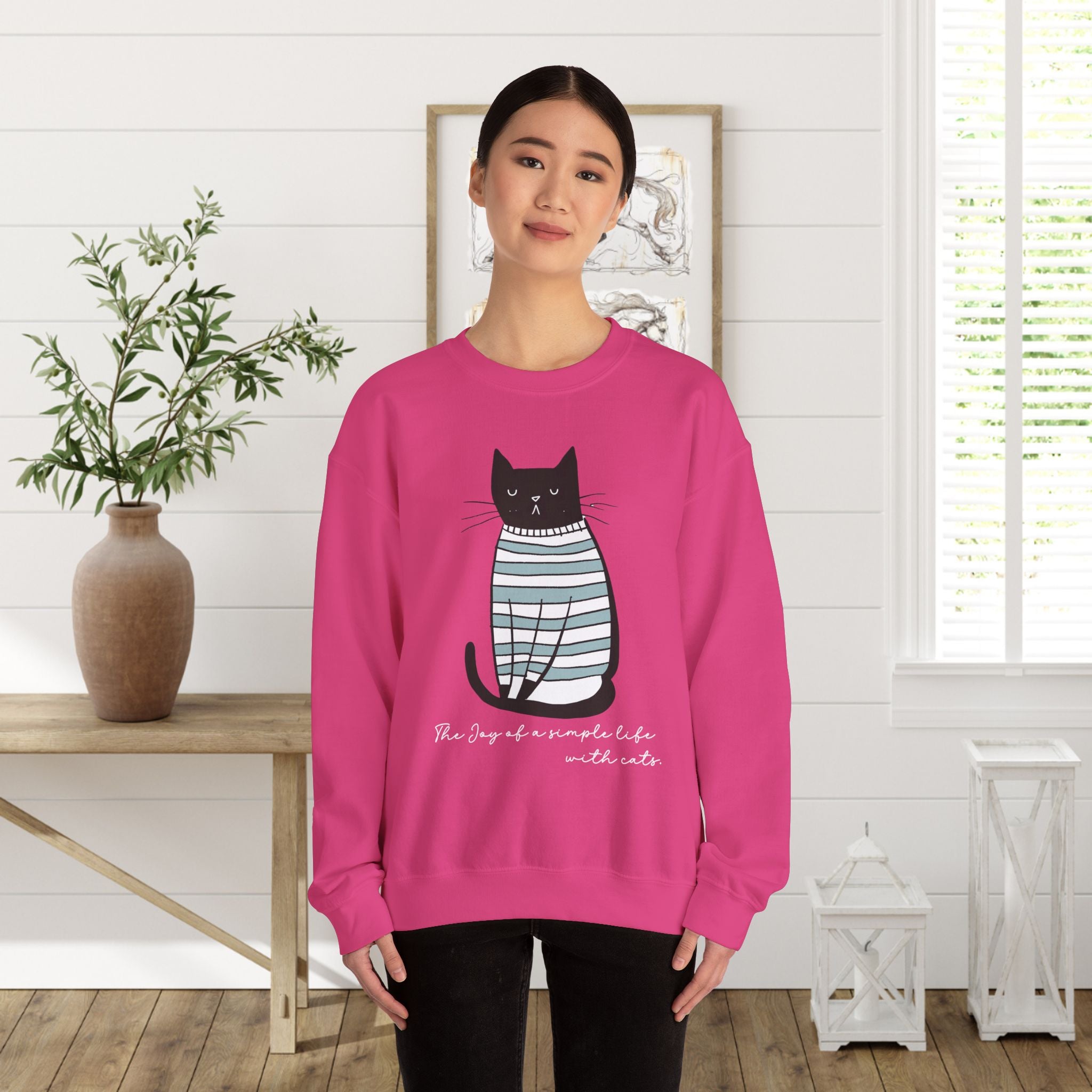 Lifestyle cat smile sweatshirt best sale