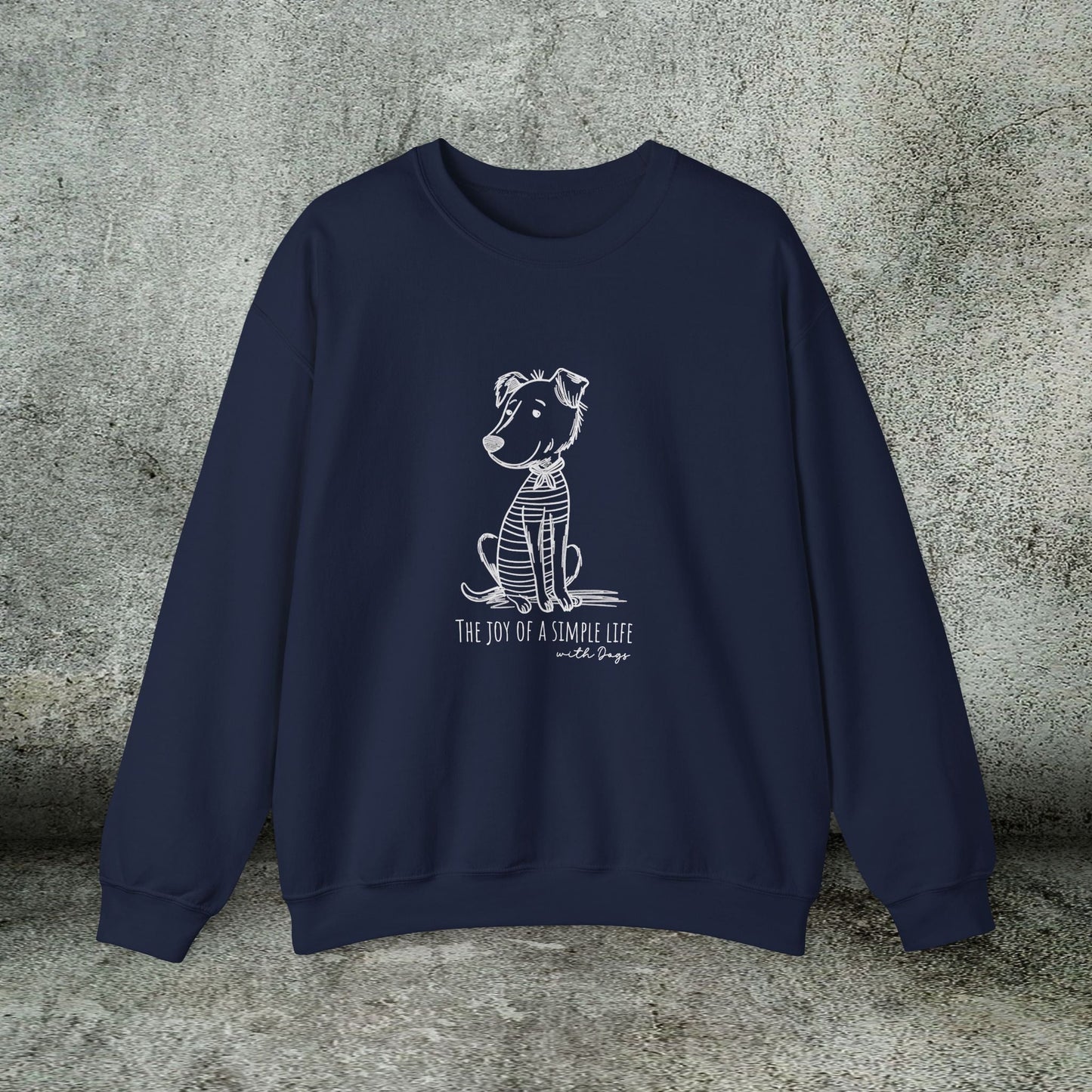 Simple Life Sweatshirt – Joyful Dog Lover Crewneck, Cozy Unisex Pullover - FlooredByArt