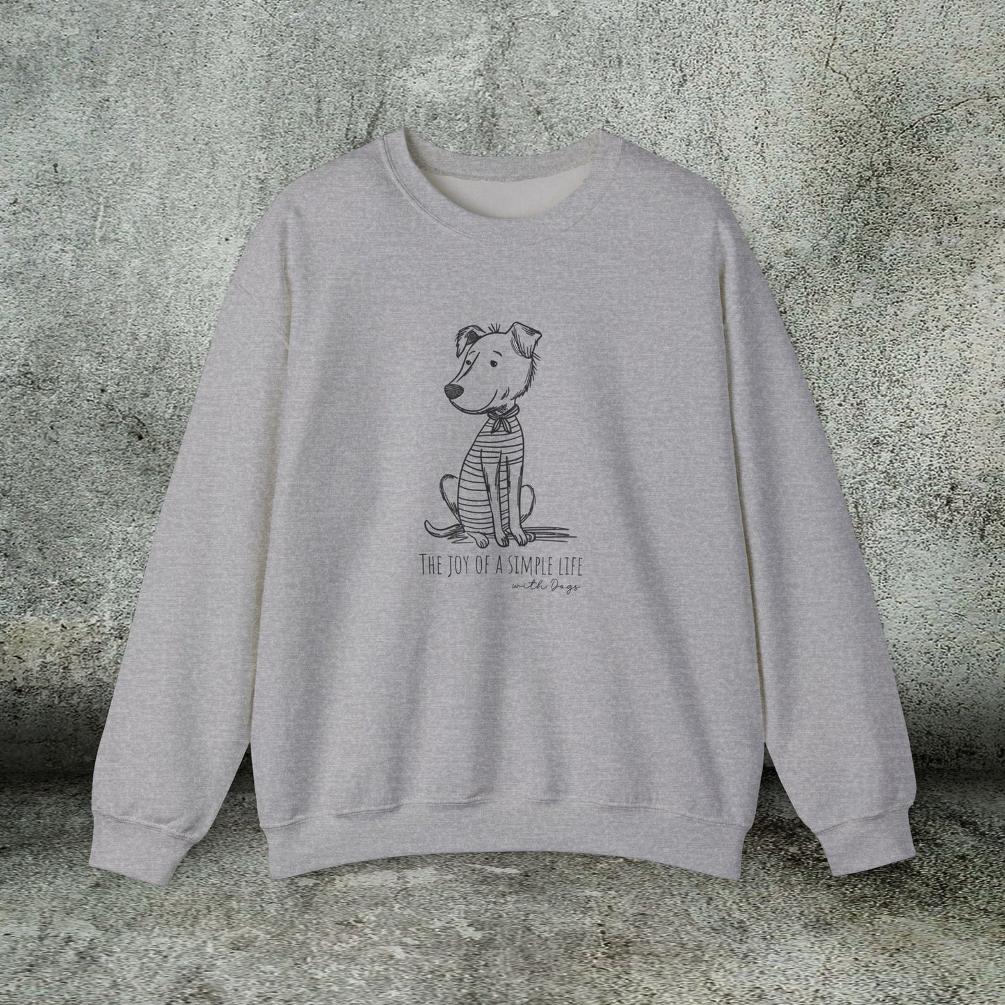 Simple Life Sweatshirt – Joyful Dog Lover Crewneck, Cozy Unisex Pullover - FlooredByArt