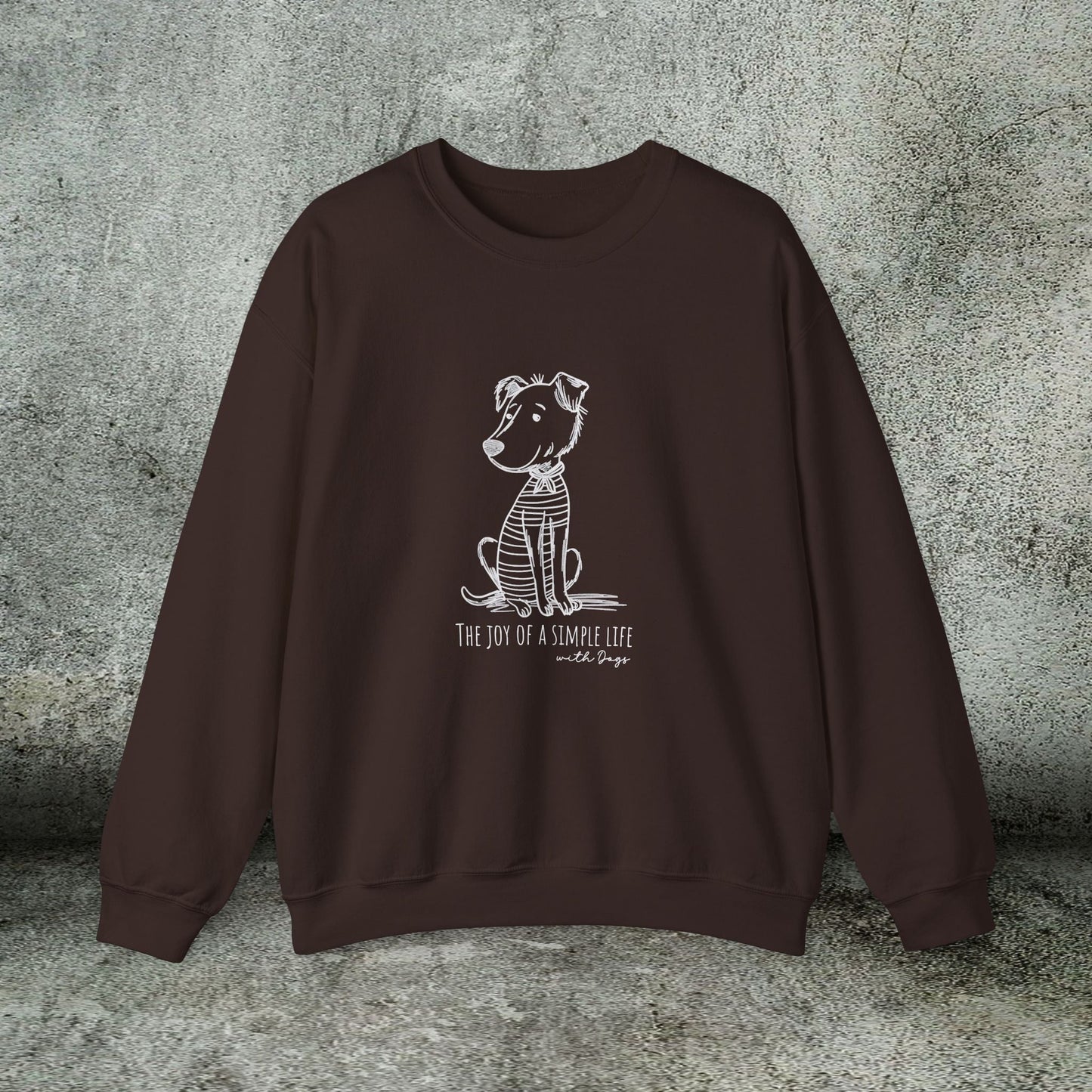Simple Life Sweatshirt – Joyful Dog Lover Crewneck, Cozy Unisex Pullover - FlooredByArt