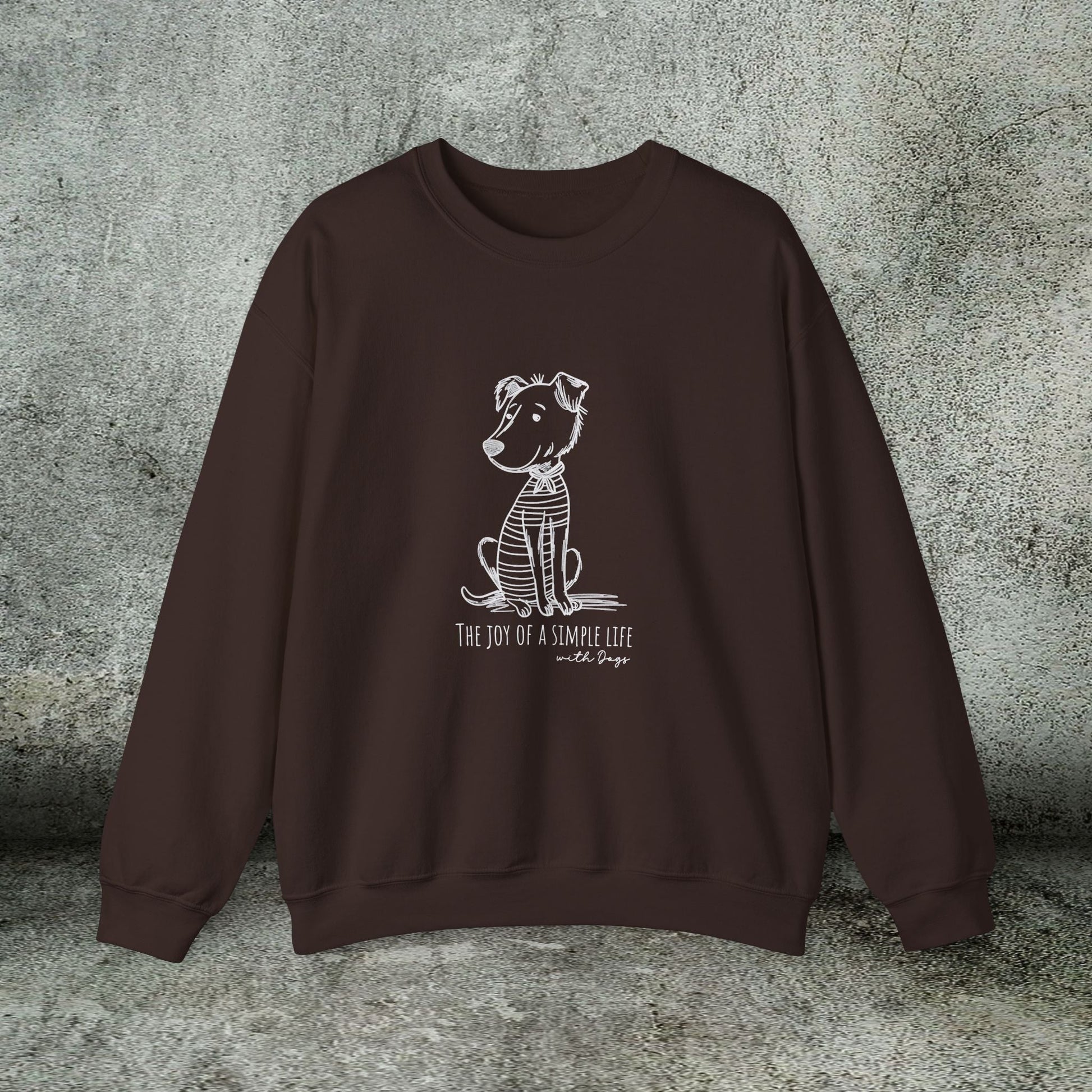 Simple Life Sweatshirt – Joyful Dog Lover Crewneck, Cozy Unisex Pullover - FlooredByArt