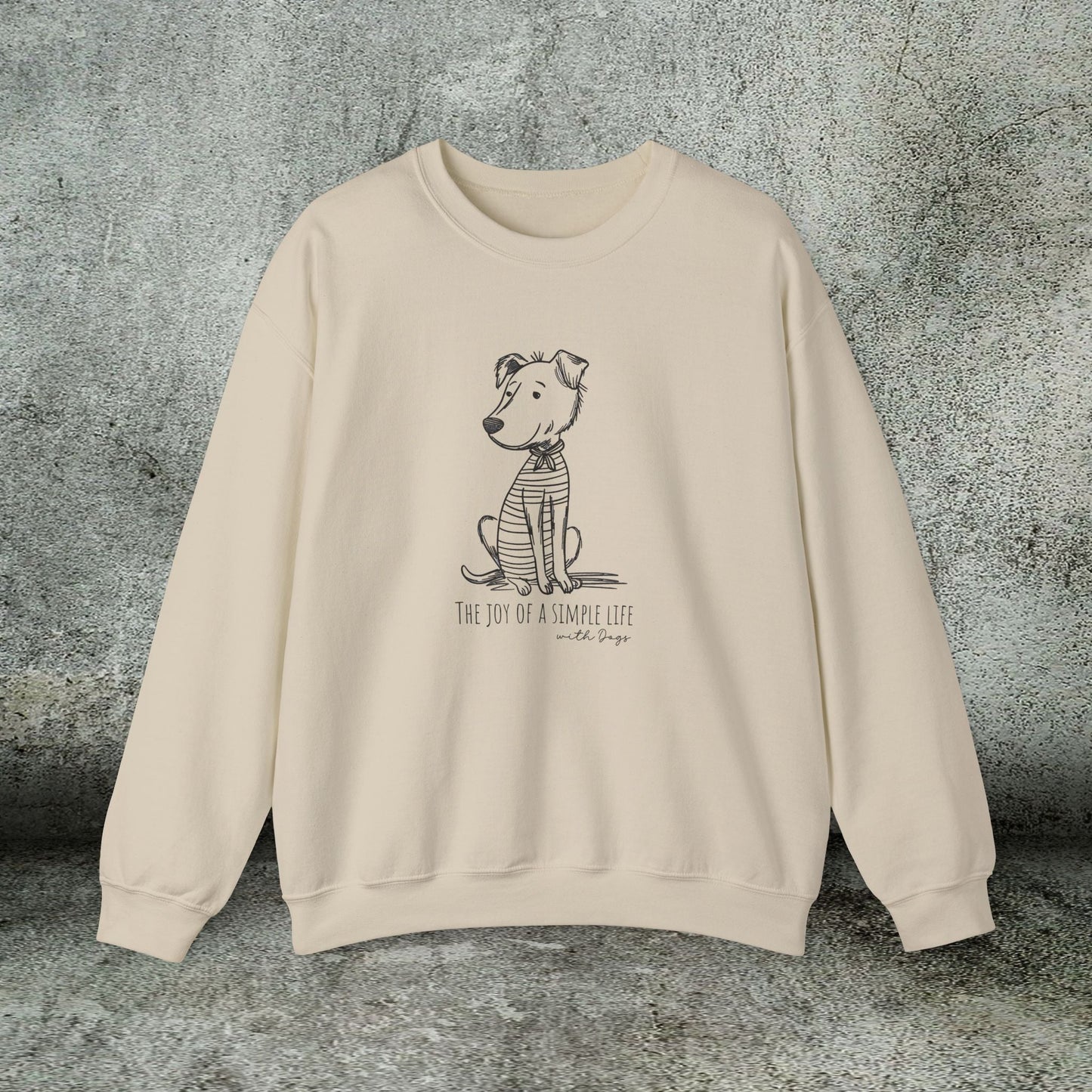 Simple Life Sweatshirt – Joyful Dog Lover Crewneck, Cozy Unisex Pullover - FlooredByArt