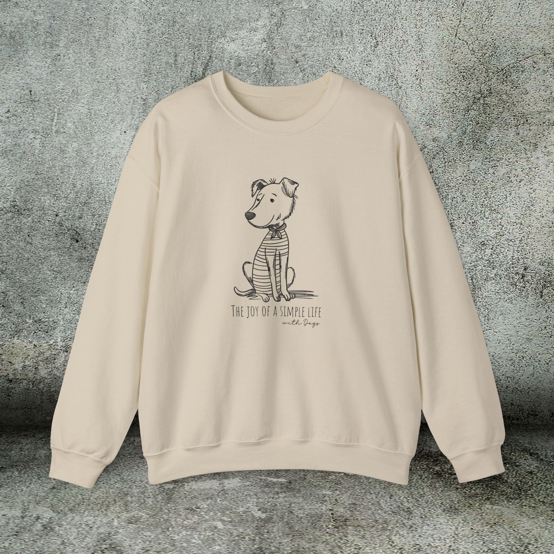 Simple Life Sweatshirt – Joyful Dog Lover Crewneck, Cozy Unisex Pullover - FlooredByArt