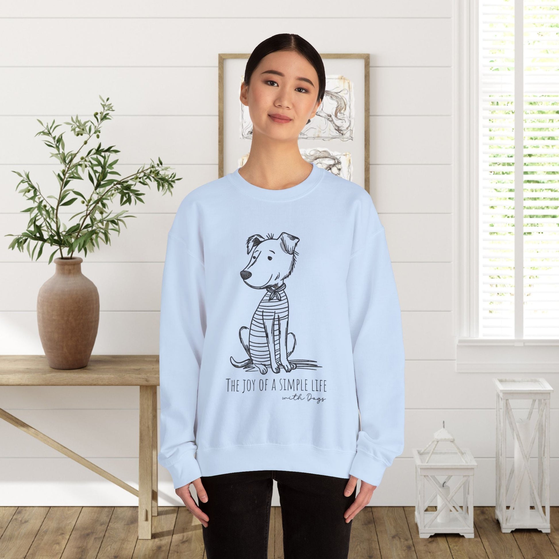 Simple Life Sweatshirt, The Joy of a Simple Life with Dogs, How To Be Happy Shirt - FlooredByArt