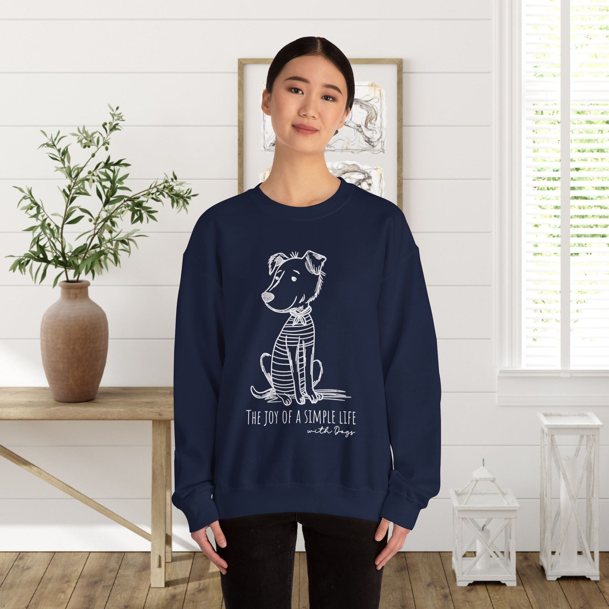 Simple Life Sweatshirt, The Joy of a Simple Life with Dogs, How To Be Happy Shirt - FlooredByArt