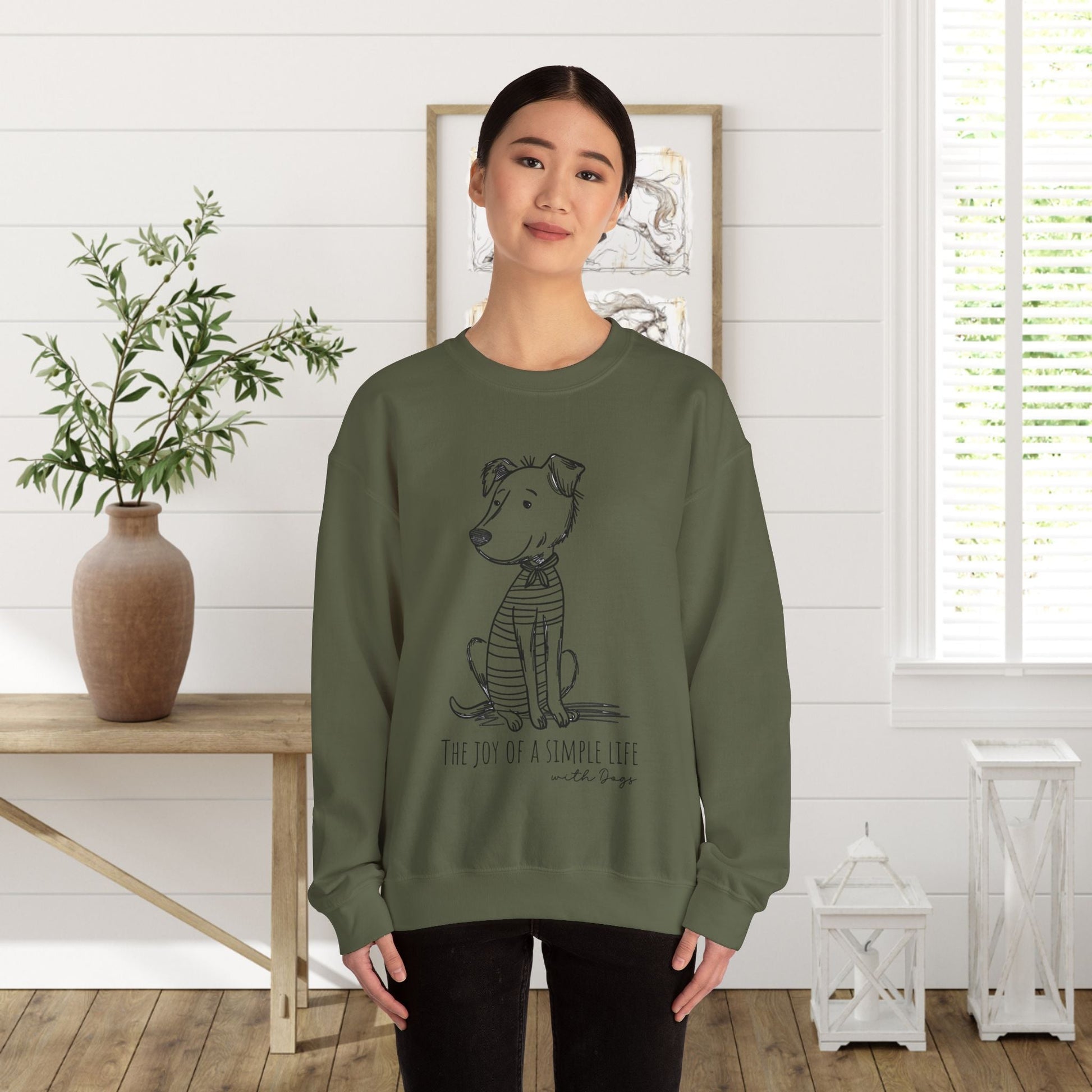 Simple Life Sweatshirt, The Joy of a Simple Life with Dogs, How To Be Happy Shirt - FlooredByArt