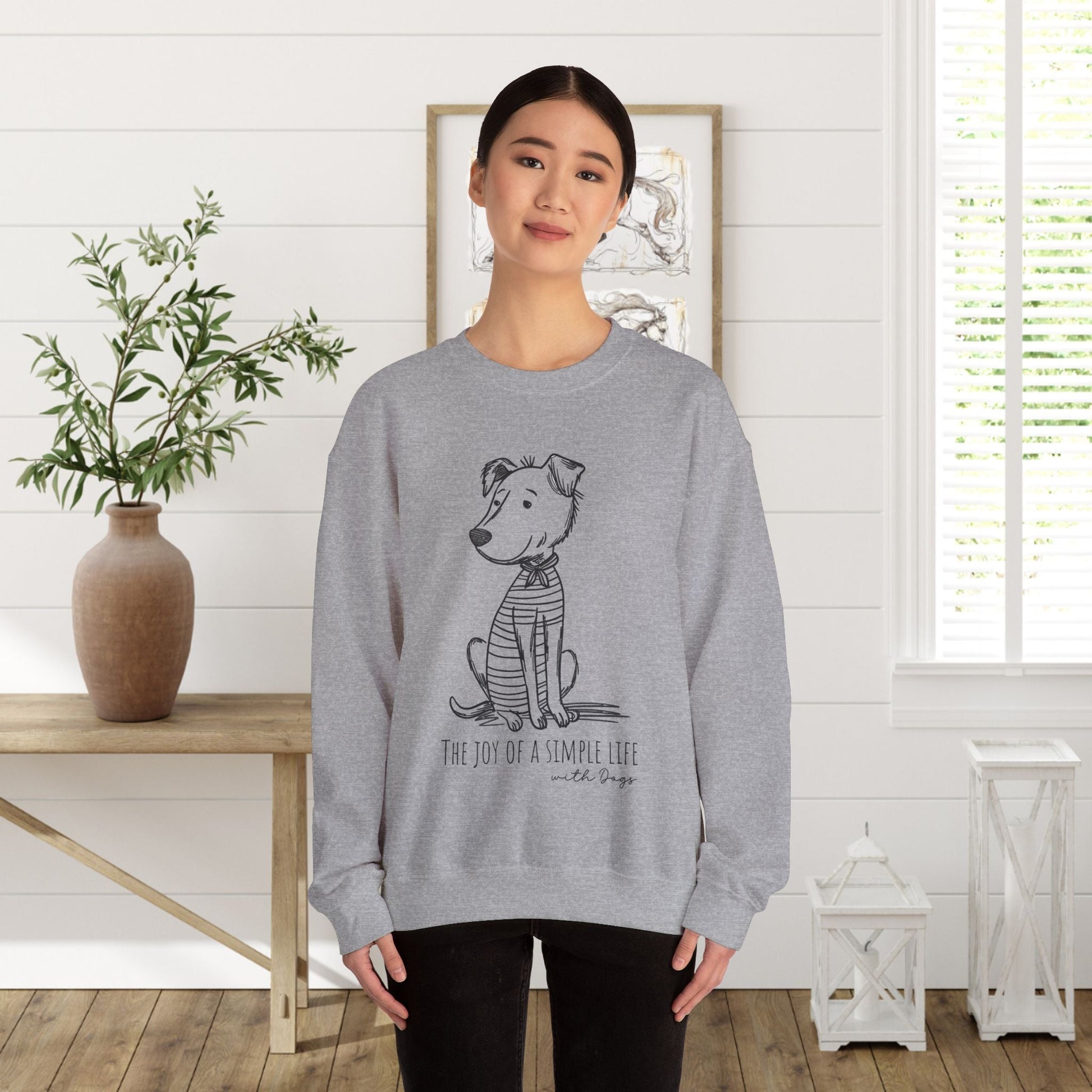 Simple Life Sweatshirt, The Joy of a Simple Life with Dogs, How To Be Happy Shirt - FlooredByArt