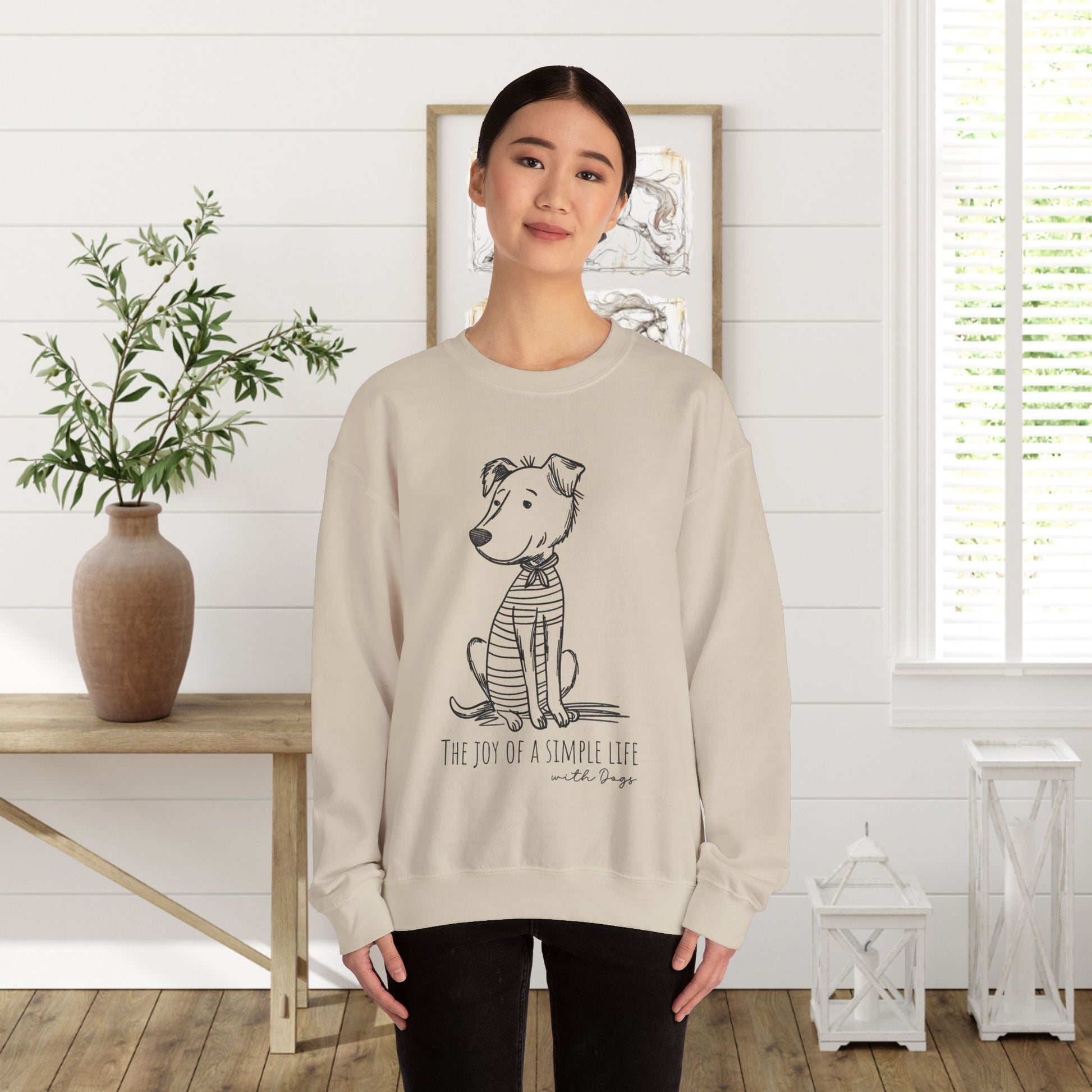 Simple Life Sweatshirt, The Joy of a Simple Life with Dogs, How To Be Happy Shirt - FlooredByArt