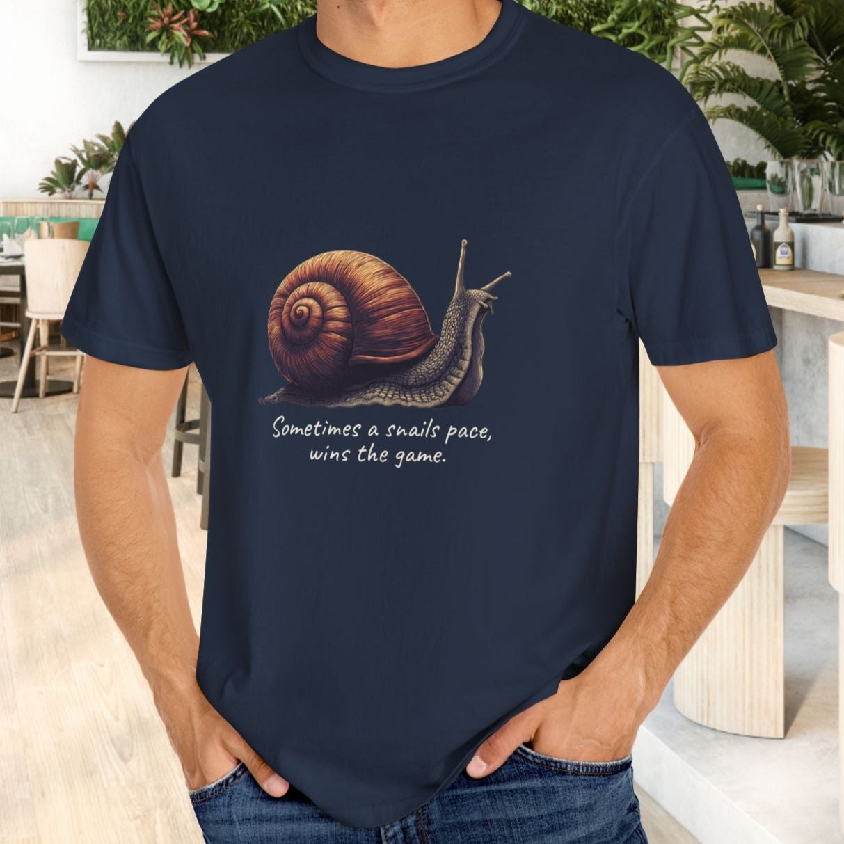 Sometimes a Snail Pace Wins the Game Shirt - Inspirational Snail Tee - FlooredByArt