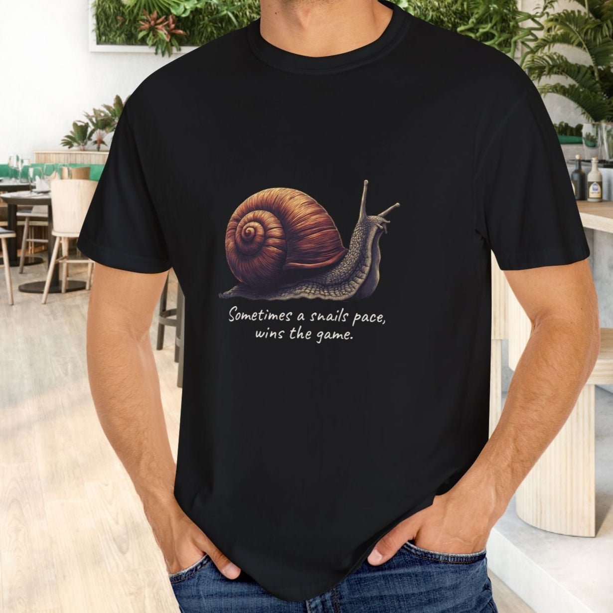 Sometimes a Snail Pace Wins the Game Shirt - Inspirational Snail Tee - FlooredByArt