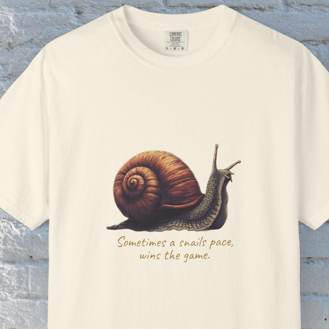Sometimes a Snail Pace Wins the Game Shirt - Inspirational Snail Tee - FlooredByArt