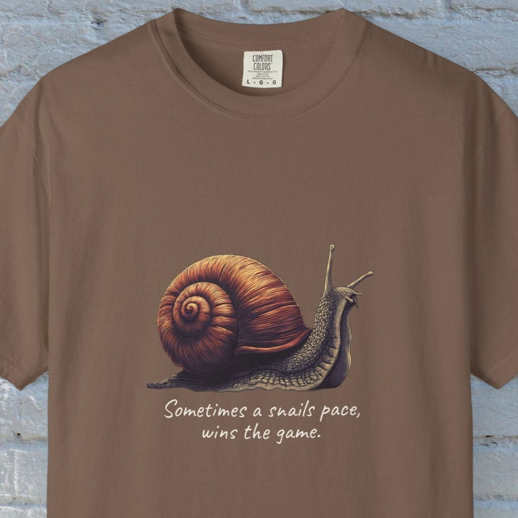 Sometimes a Snail Pace Wins the Game Shirt - Inspirational Snail Tee - FlooredByArt