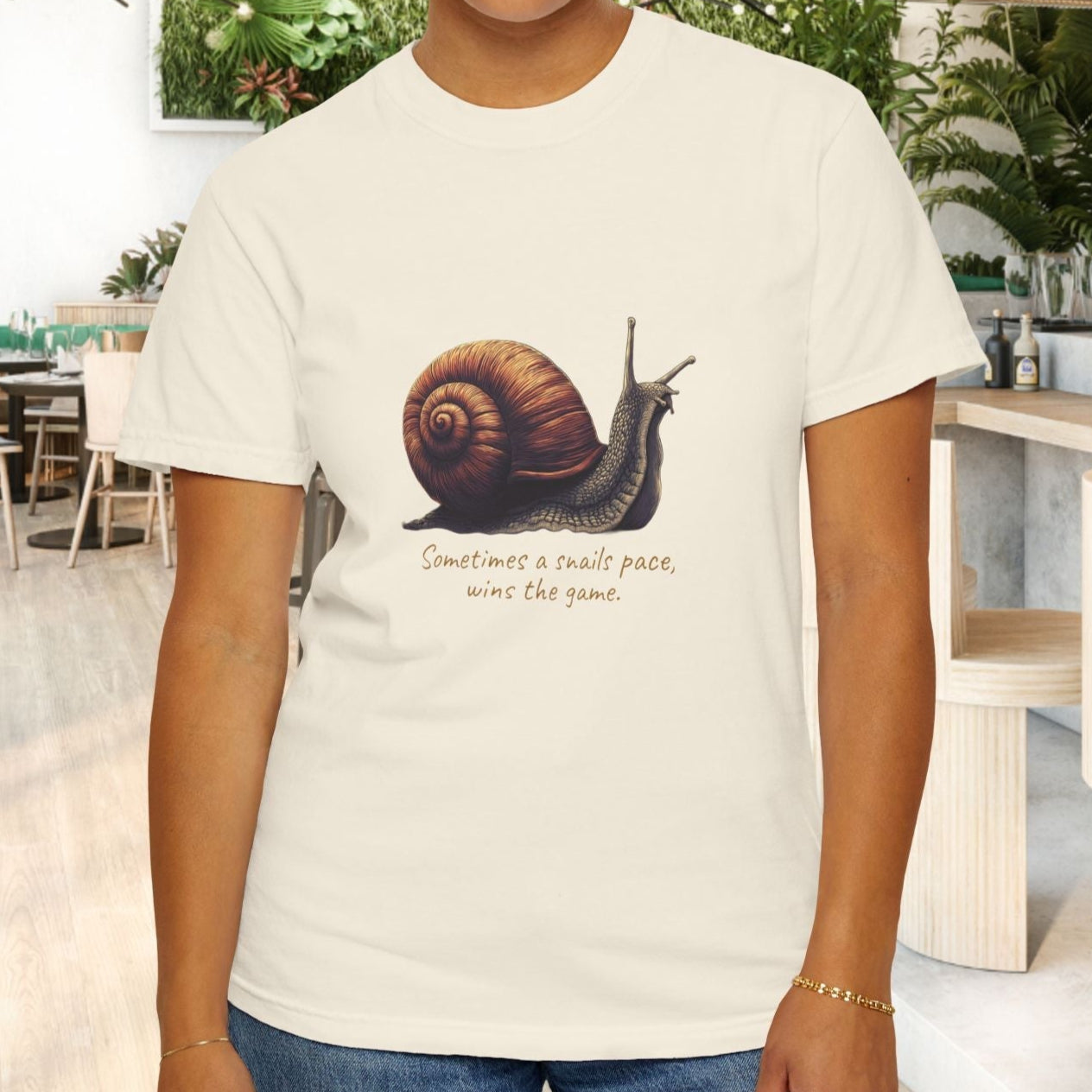 Sometimes a Snail Pace Wins the Game Shirt - Inspirational Snail Tee - FlooredByArt