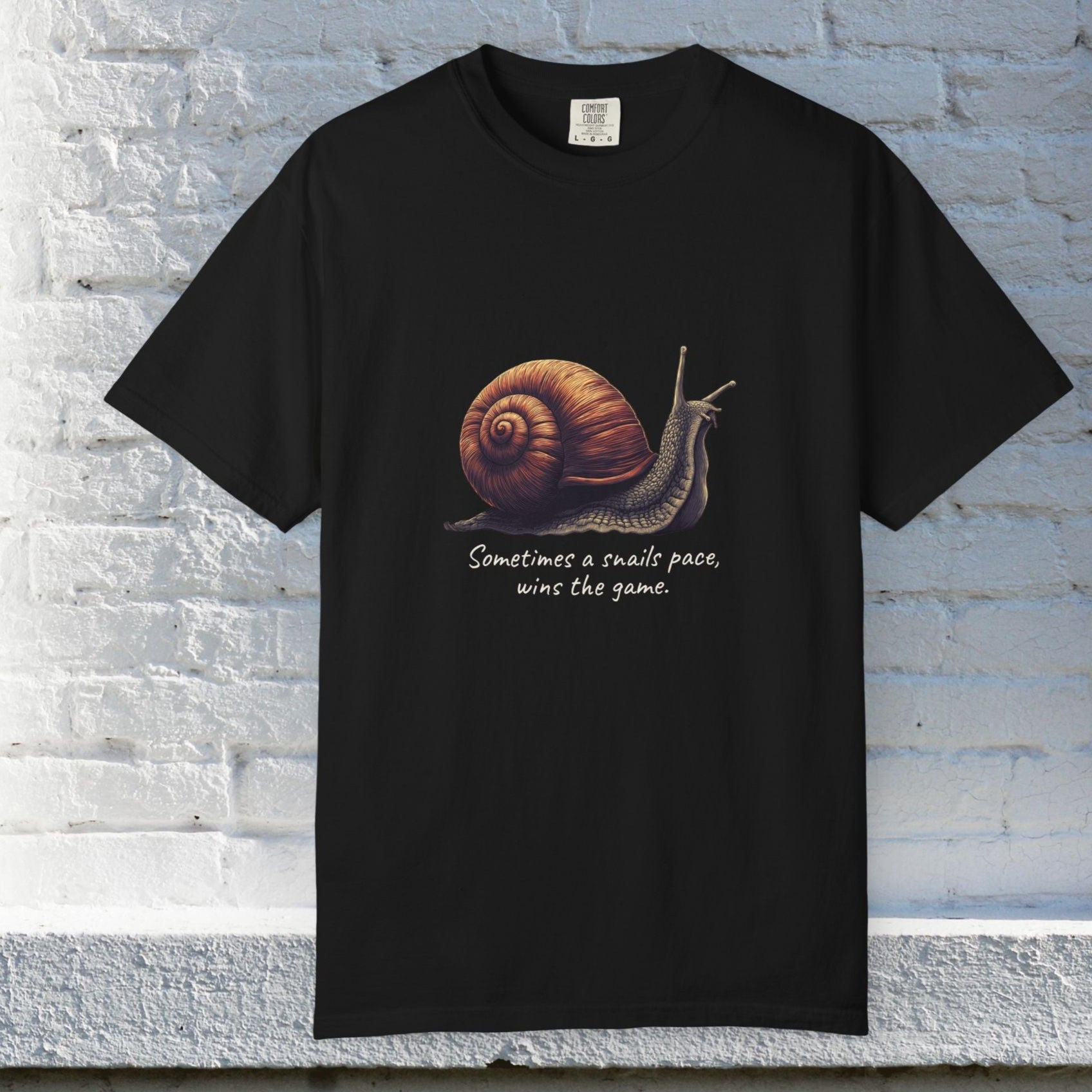 Sometimes a Snail Pace Wins the Game Shirt - Inspirational Snail Tee - FlooredByArt