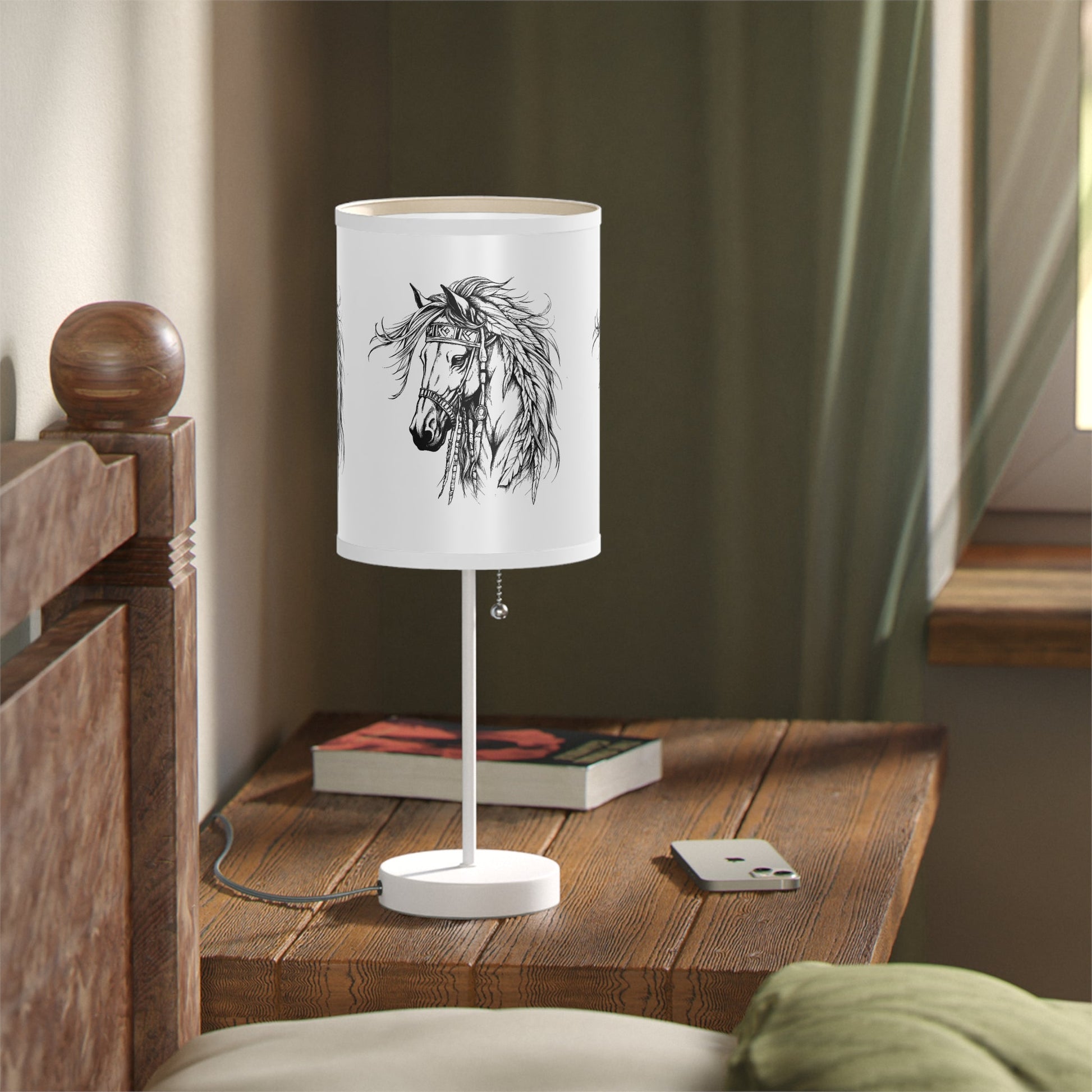 Spirit Horse Line Art Lamp – Fantasy Equine Accent Light for Horse Lovers - FlooredByArt