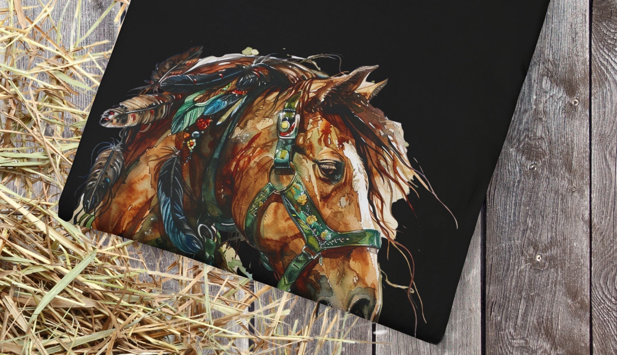 Spirit Totem Draft Horse Watercolor Tee – Comfort Colors Western Shirt - FlooredByArt