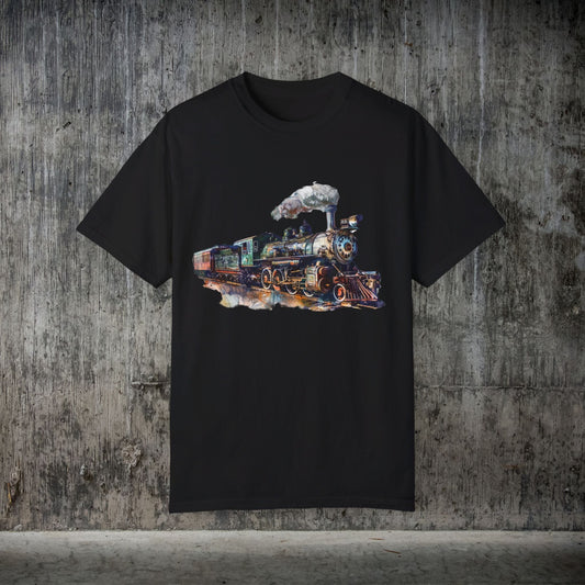 Steam Engine T-Shirt, Locomotive T Shirt, Comfort Colors T-shirt, Steam Engine Engineer Gift - FlooredByArt