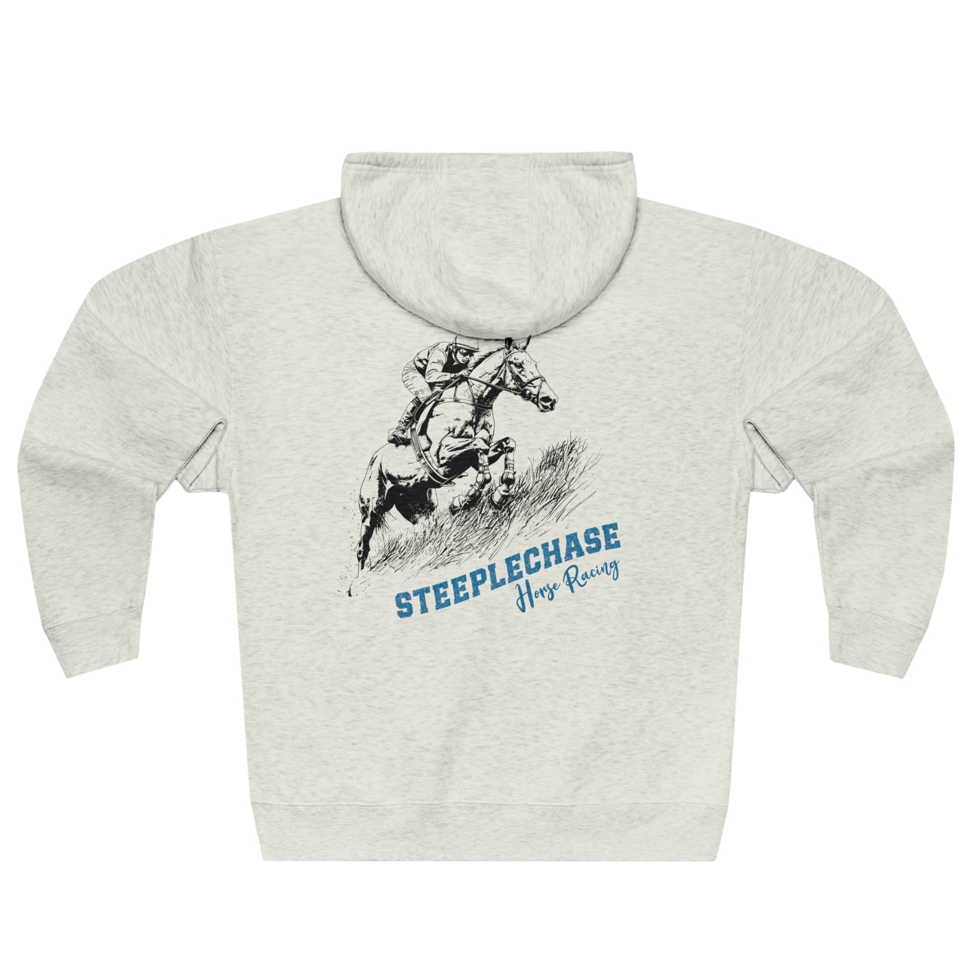 Steeplechase Horse Racing Full Zip Hoodie Jacket, Horse Art, Horse Lovers Sweatshirt, - FlooredByArt