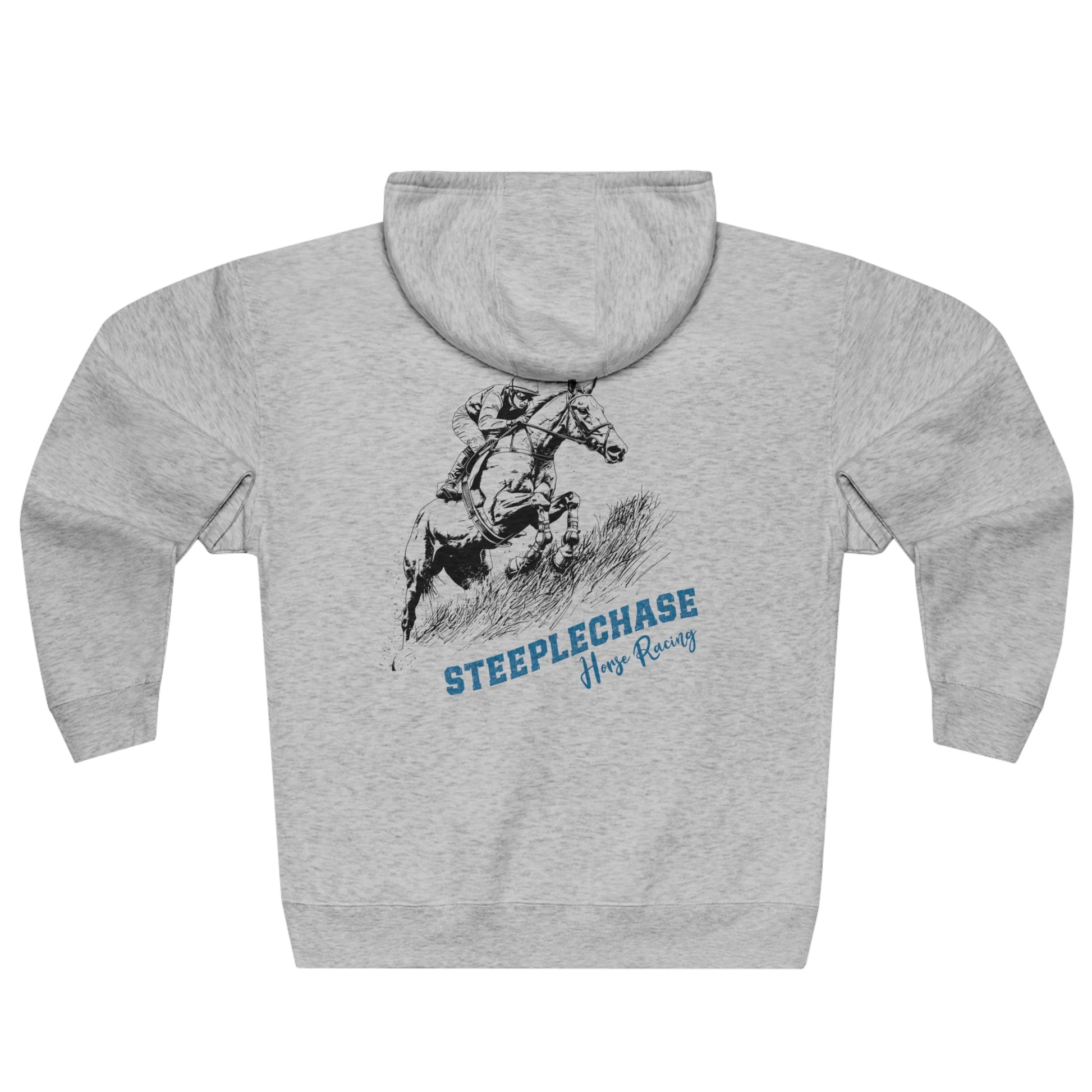 Steeplechase Horse Racing Full Zip Hoodie Jacket, Horse Art, Horse Lovers Sweatshirt, - FlooredByArt