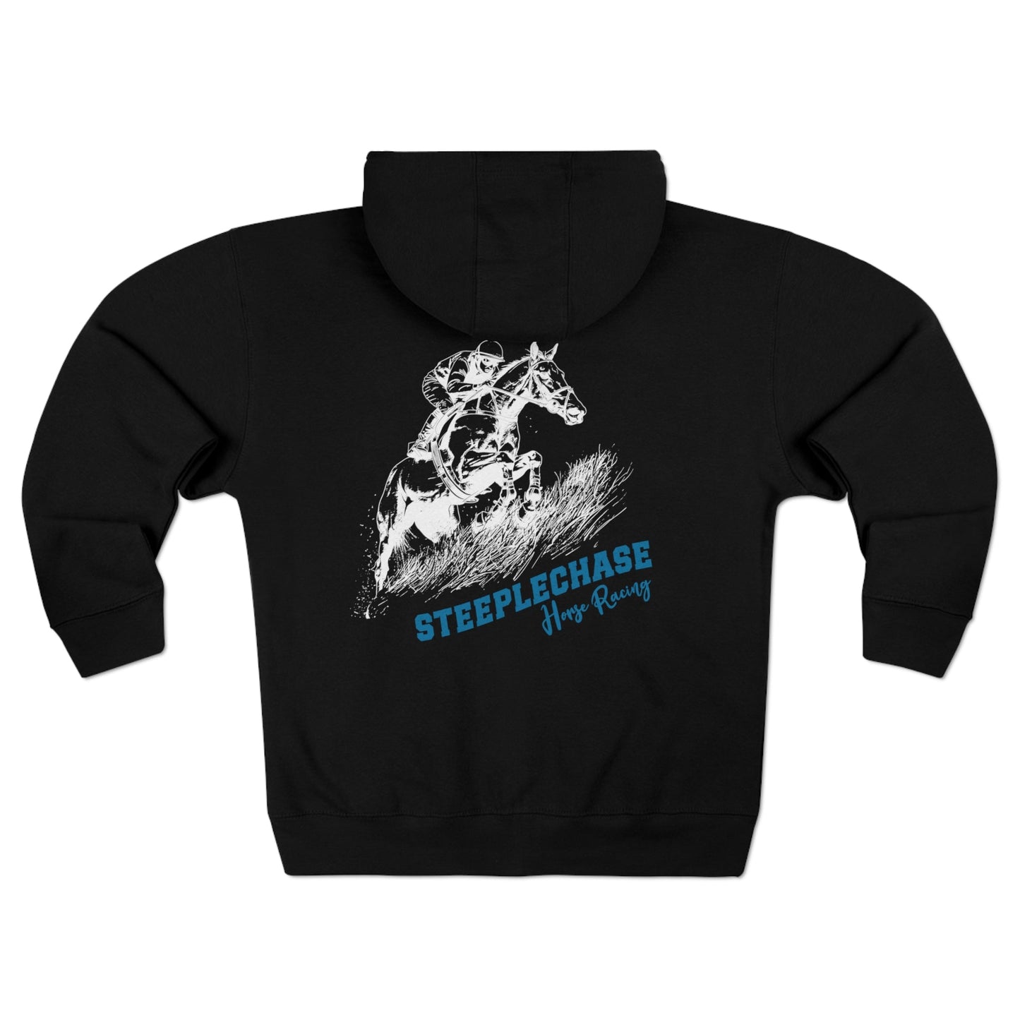 Steeplechase Horse Racing Full Zip Hoodie Jacket, Horse Art, Horse Lovers Sweatshirt, - FlooredByArt