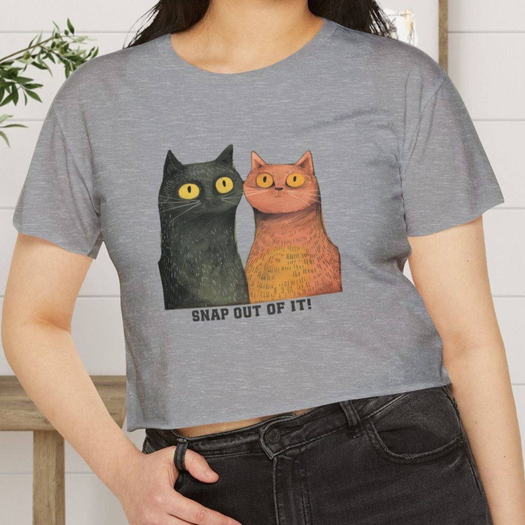 This “Snap Out of It” Cat Crop Top is full of sass and style — an ideal piece cat lovers - FlooredByArt