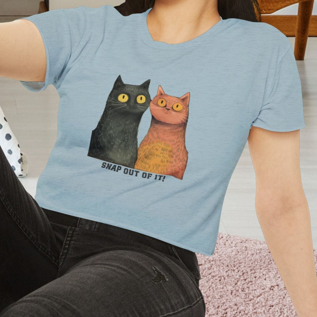 This “Snap Out of It” Cat Crop Top is full of sass and style — an ideal piece cat lovers - FlooredByArt