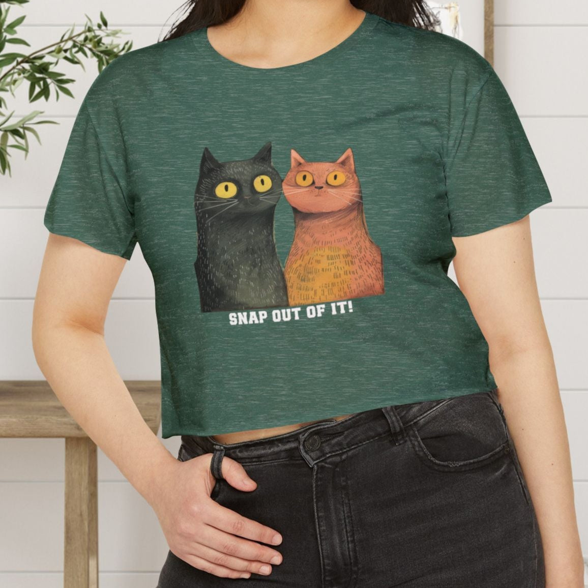 This “Snap Out of It” Cat Crop Top is full of sass and style — an ideal piece cat lovers - FlooredByArt