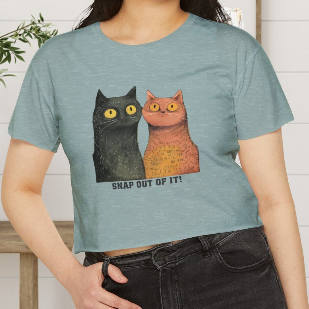 This “Snap Out of It” Cat Crop Top is full of sass and style — an ideal piece cat lovers - FlooredByArt