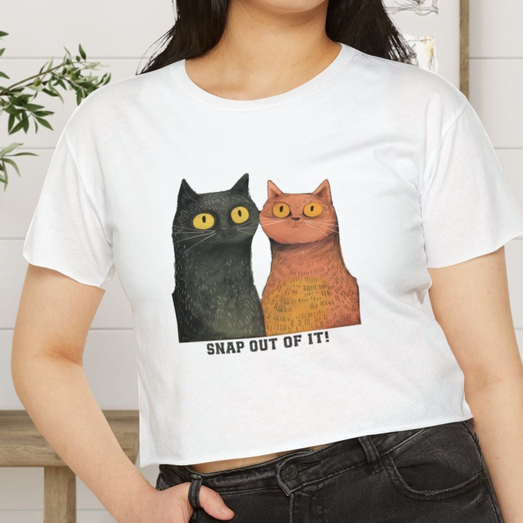 This “Snap Out of It” Cat Crop Top is full of sass and style — an ideal piece cat lovers - FlooredByArt