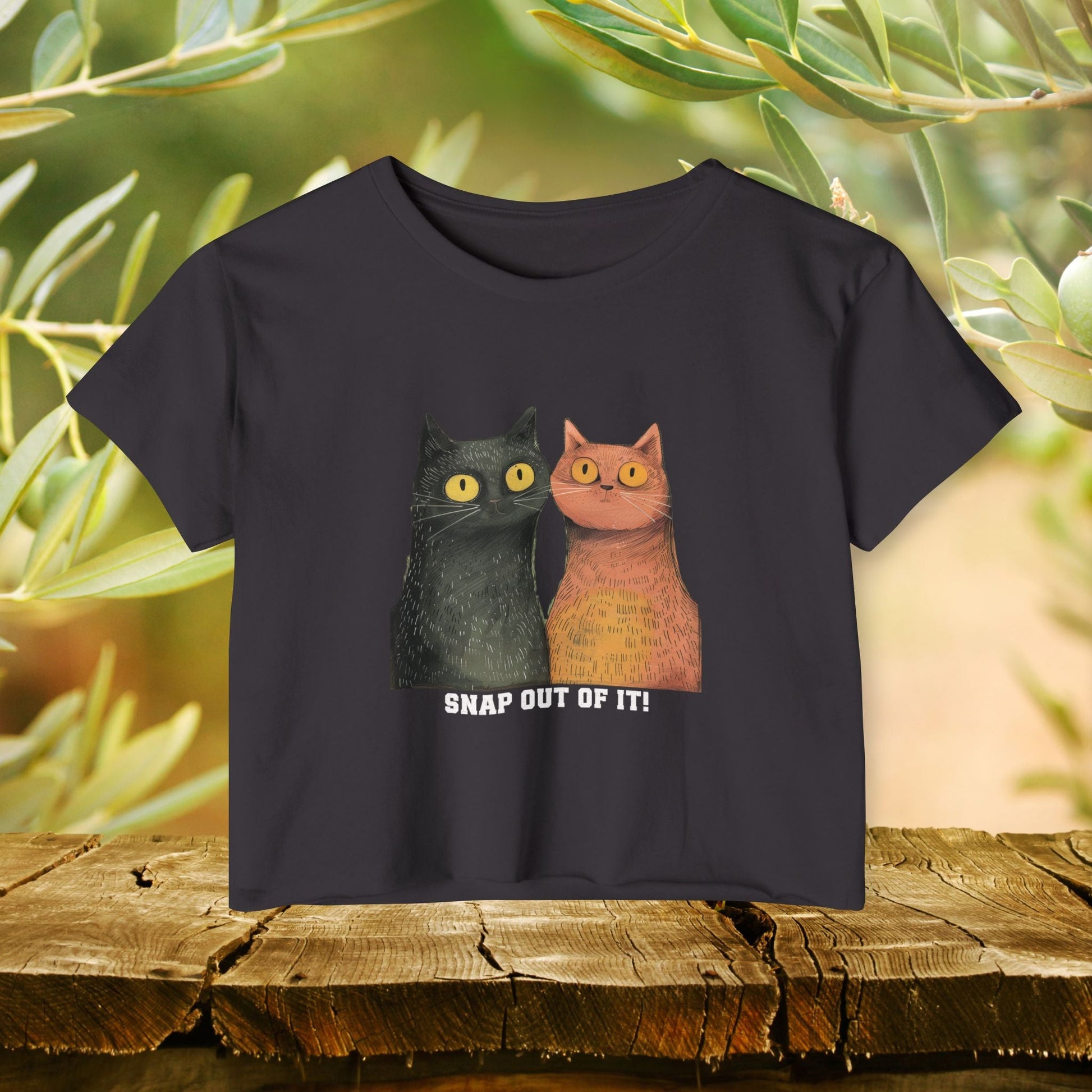 This “Snap Out of It” Cat Crop Top is full of sass and style — an ideal piece cat lovers - FlooredByArt