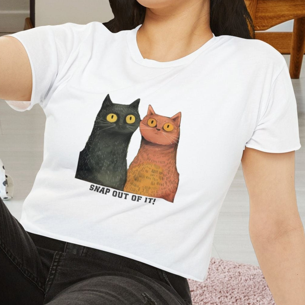 This “Snap Out of It” Cat Crop Top is full of sass and style — an ideal piece cat lovers - FlooredByArt