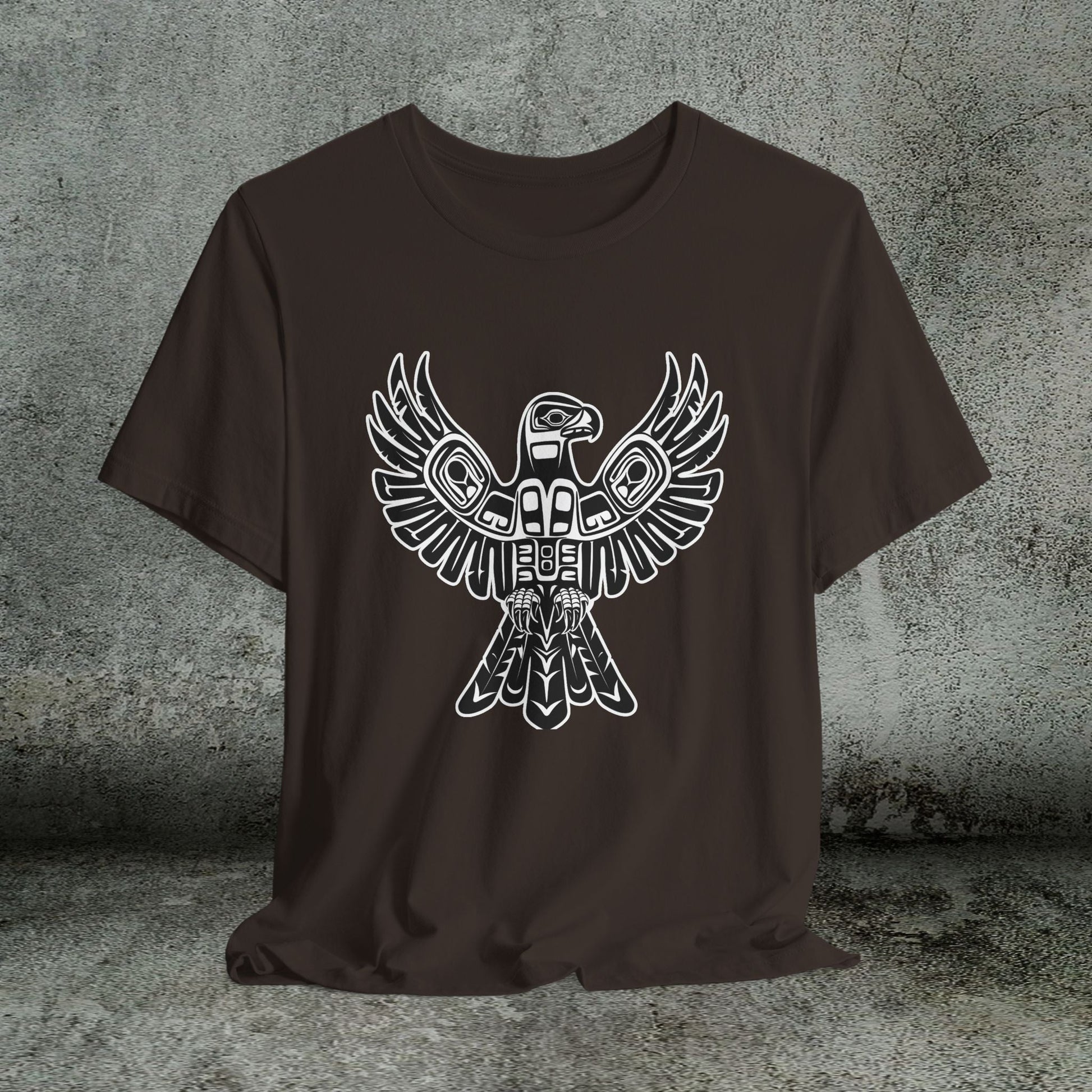 Tribal Totem Art, Native American - Inspired Design, Unisex Cotton Tee - FlooredByArt