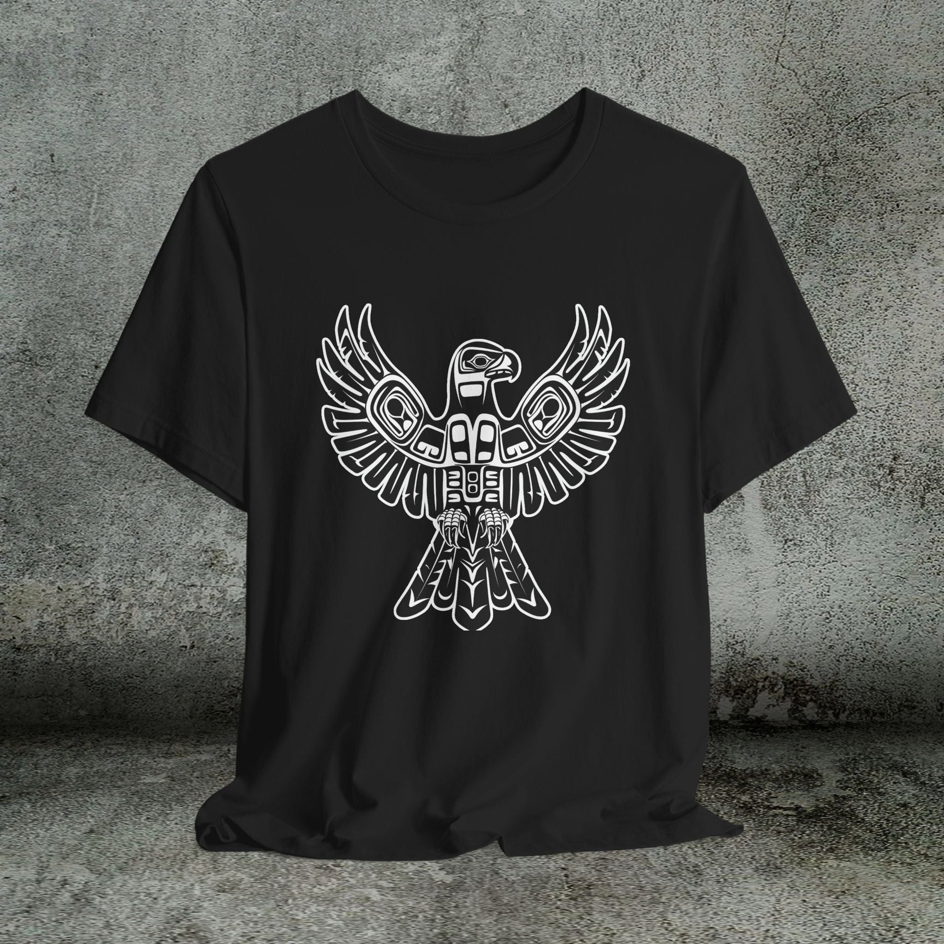 Tribal Totem Art, Native American - Inspired Design, Unisex Cotton Tee - FlooredByArt