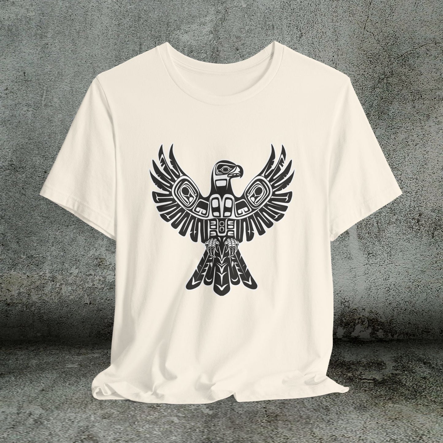 Tribal Totem Art, Native American - Inspired Design, Unisex Cotton Tee - FlooredByArt