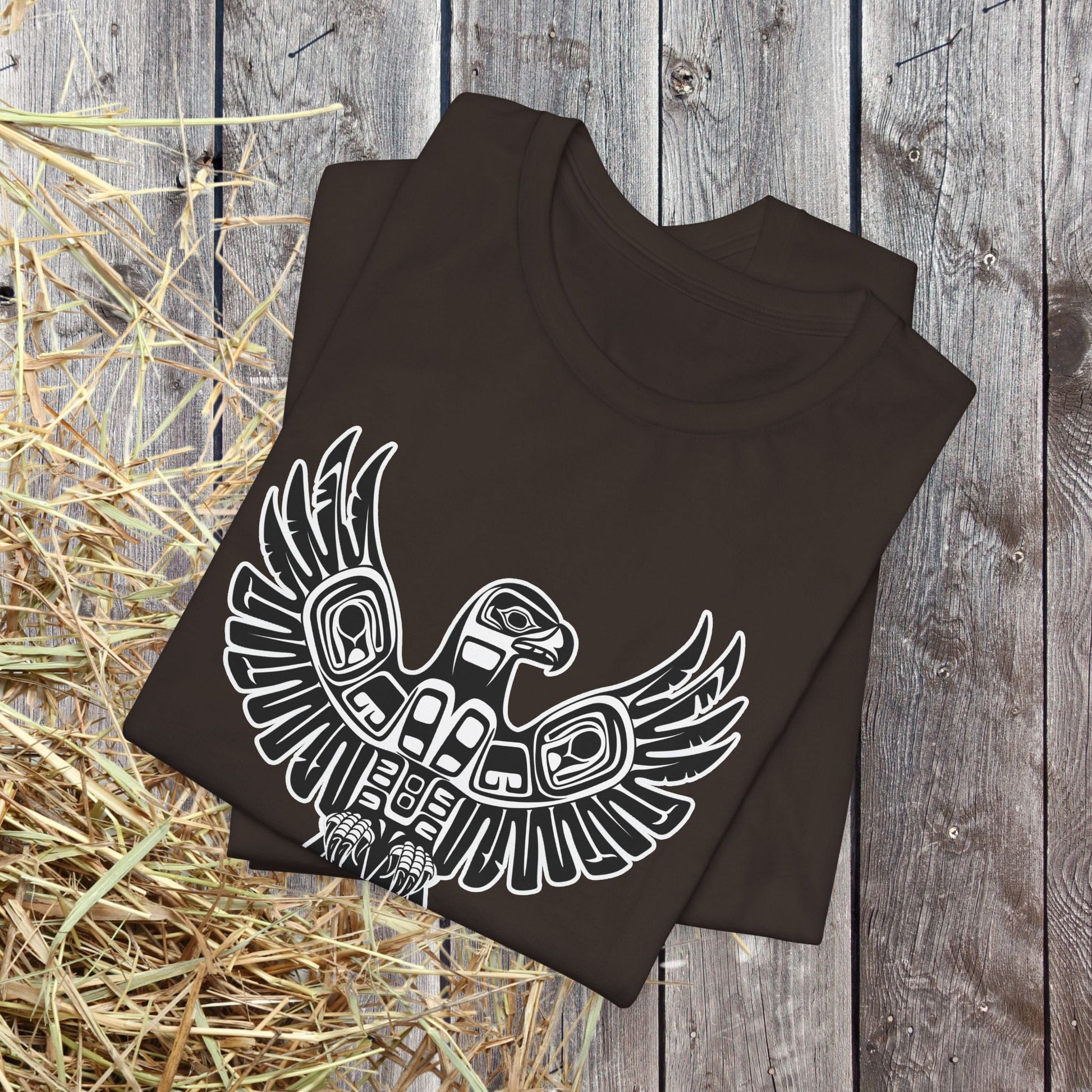 Tribal Totem Art, Native American - Inspired Design, Unisex Cotton Tee - FlooredByArt