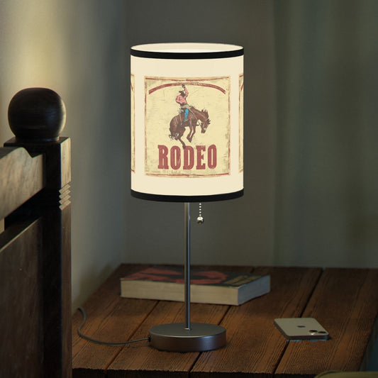 Vintage Cowboy Bronc Rider Art Lamp – Western Accent Light for Horse Lovers & Rodeo Fans - FlooredByArt
