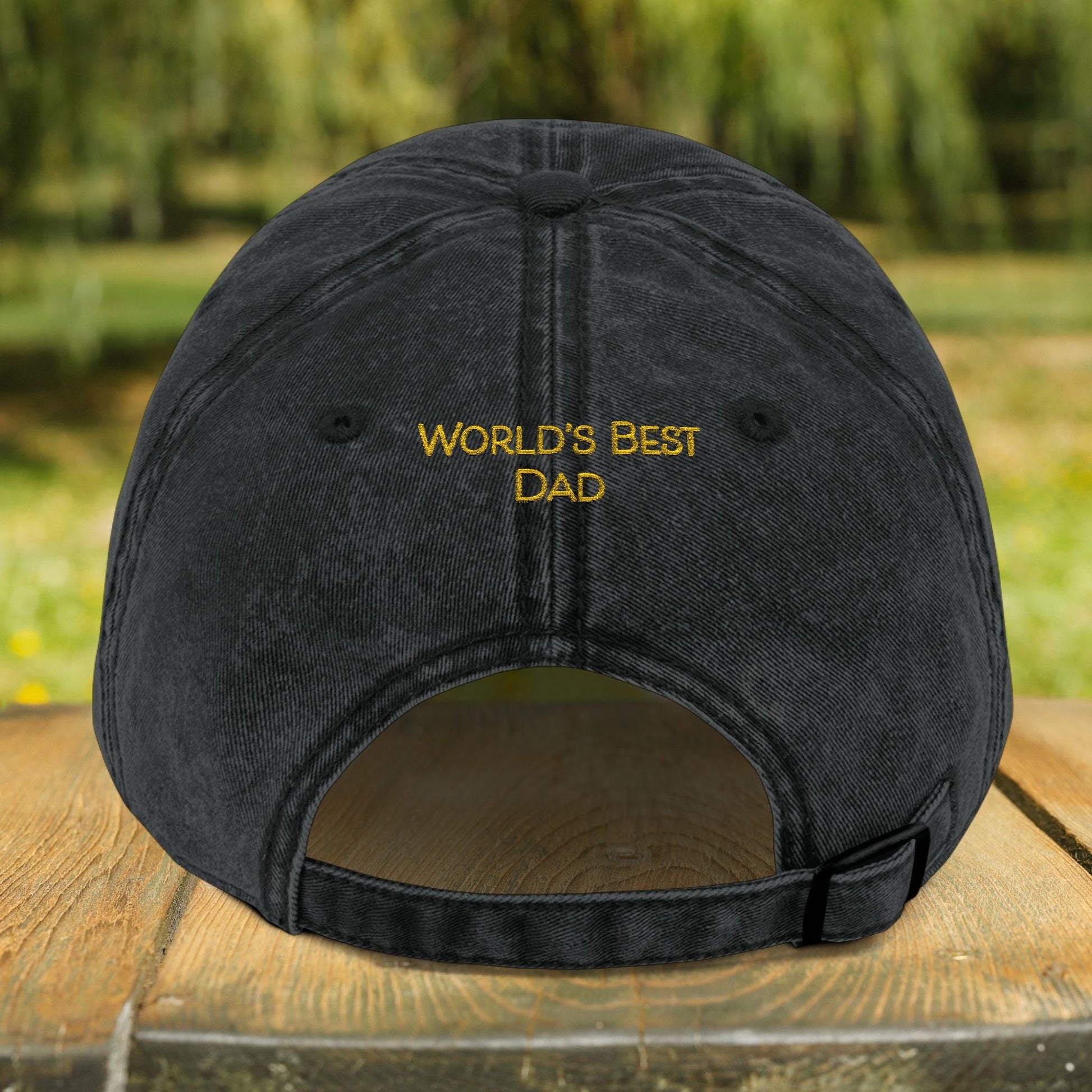 Vintage Locomotive Train Engine Embroidered Cap - World's Best Dad - FlooredByArt