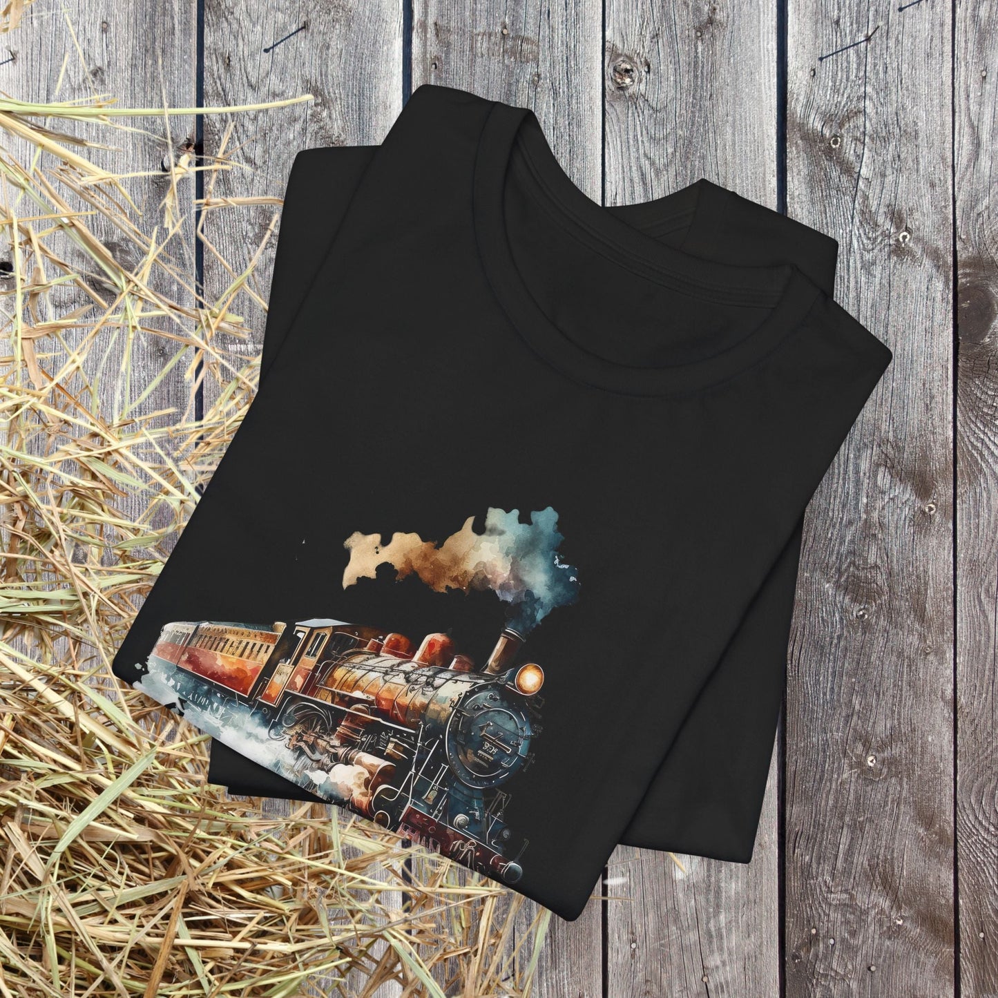 Vintage Railway Steam Engine Locomotive Train Shirt, Mens T-Shirt - FlooredByArt