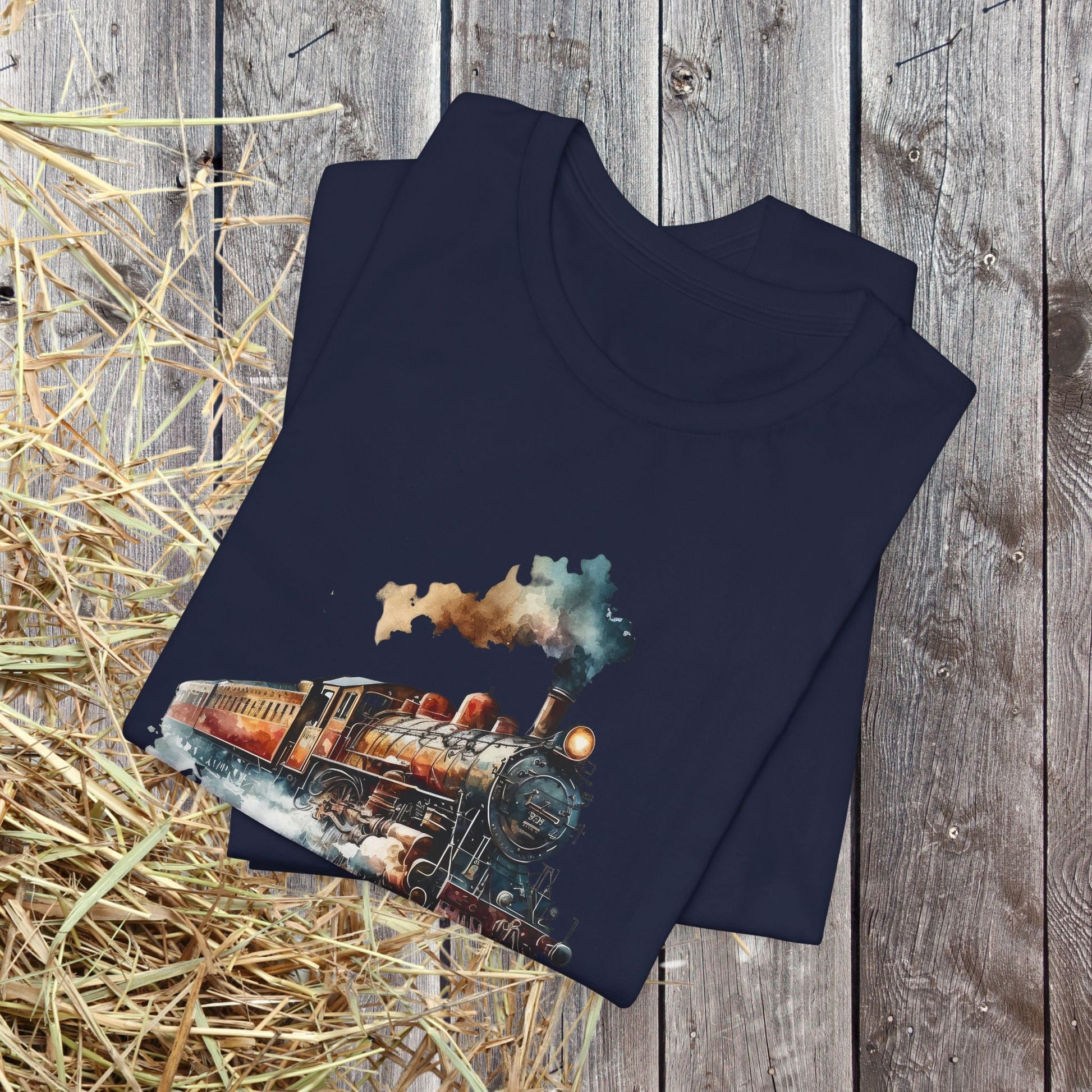 Vintage Railway Steam Engine Locomotive Train Shirt, Mens T-Shirt - FlooredByArt