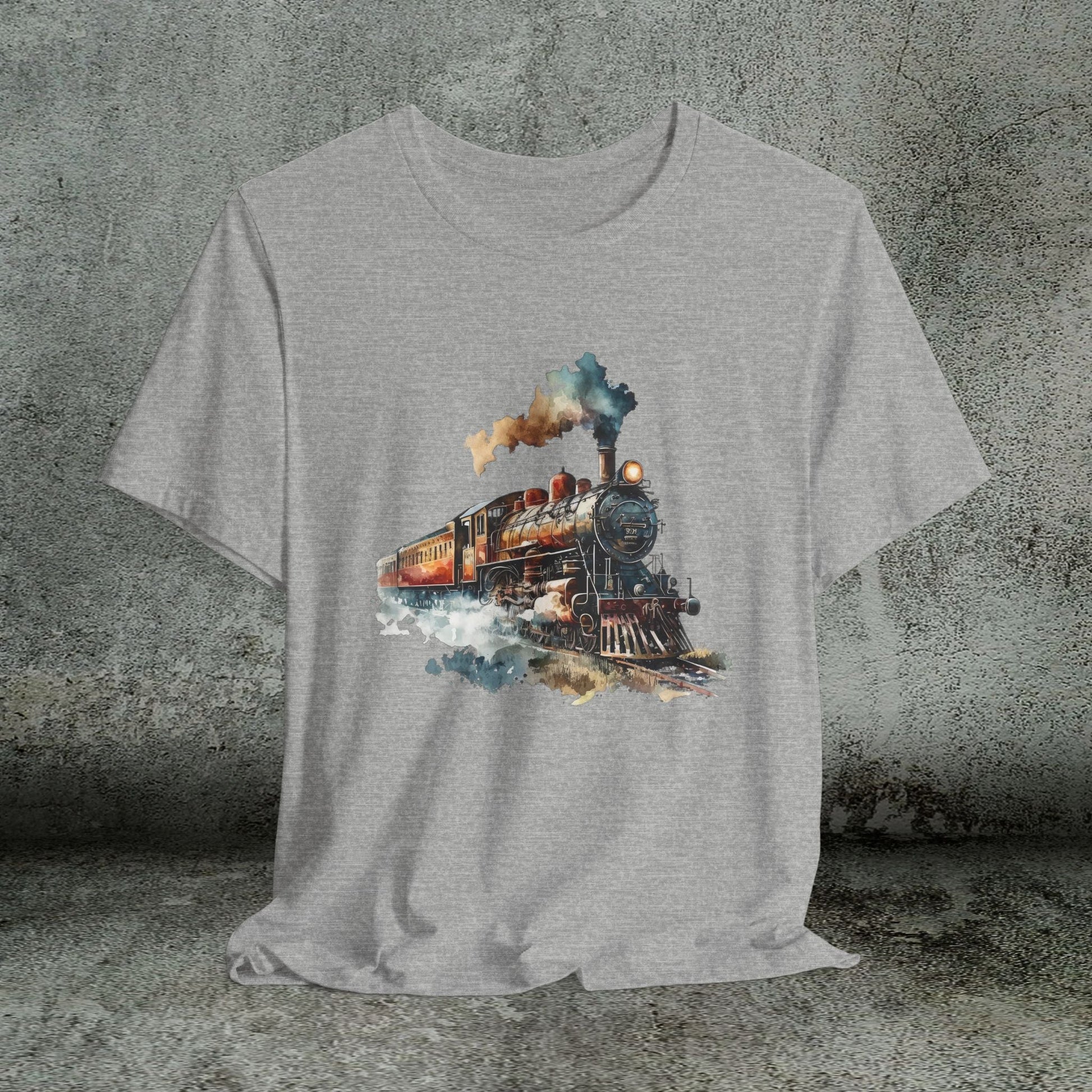 Vintage Railway Steam Engine Locomotive Train Shirt, Mens T-Shirt - FlooredByArt