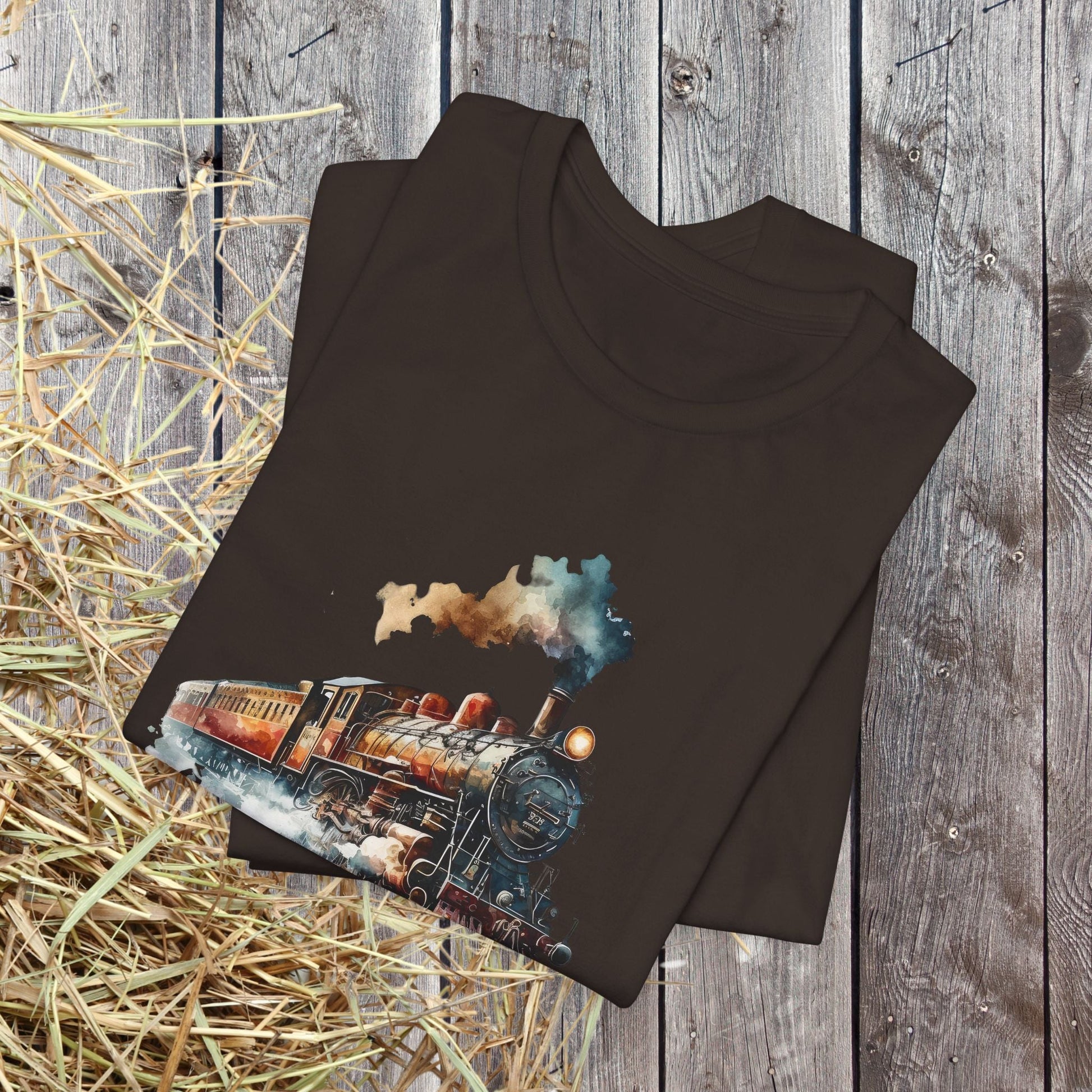 Vintage Railway Steam Engine Locomotive Train Shirt, Mens T-Shirt - FlooredByArt