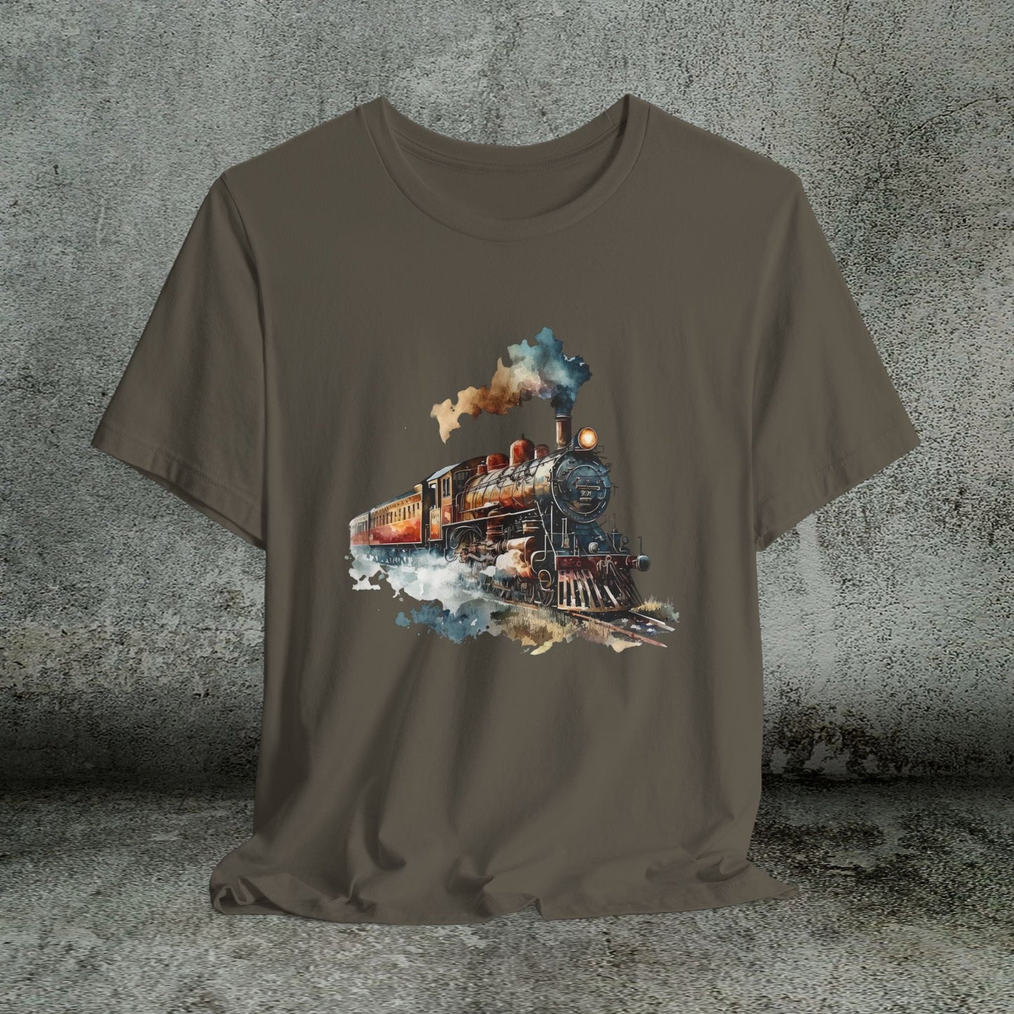 Vintage Railway Steam Engine Locomotive Train Shirt, Mens T-Shirt - FlooredByArt