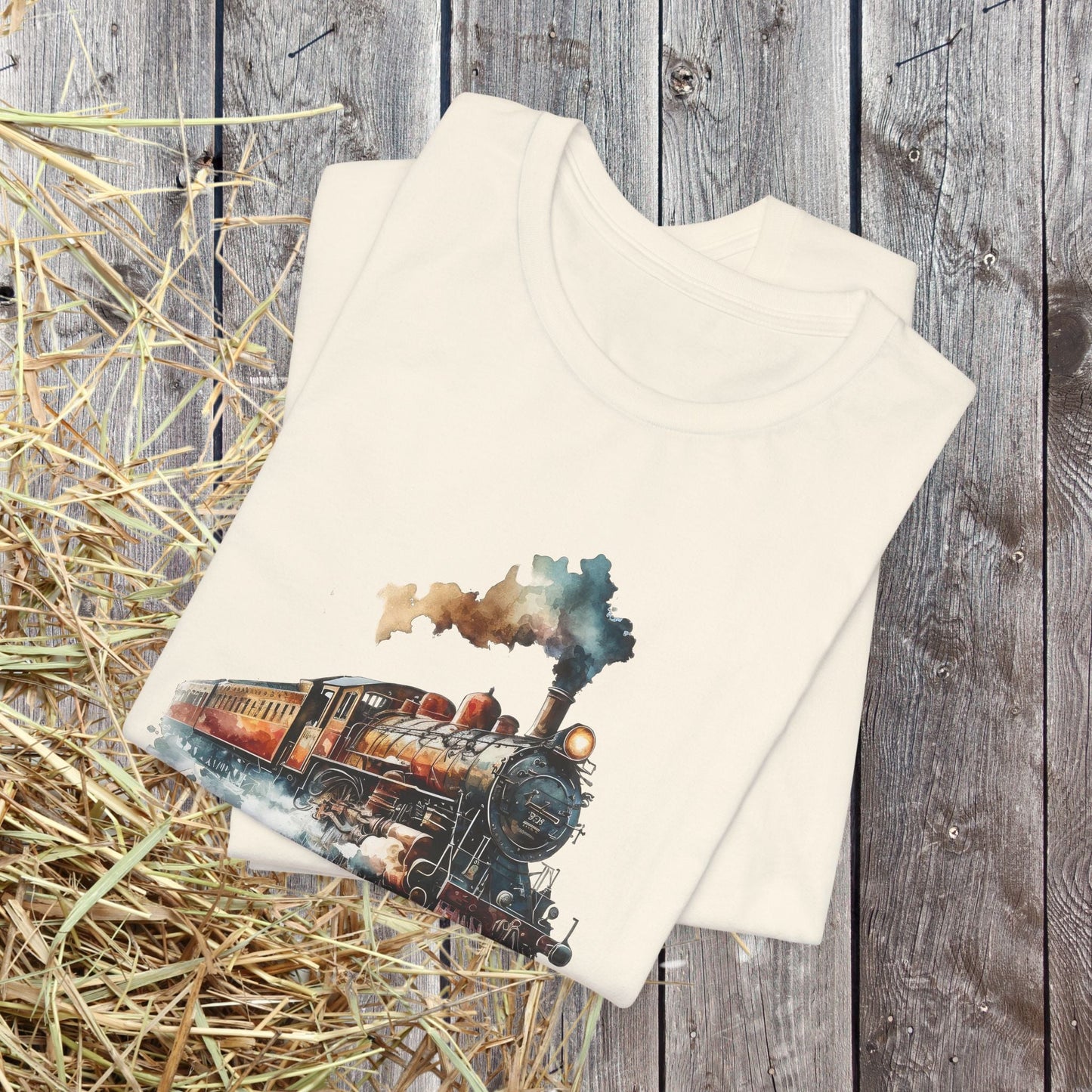 Vintage Railway Steam Engine Locomotive Train Shirt, Mens T-Shirt - FlooredByArt