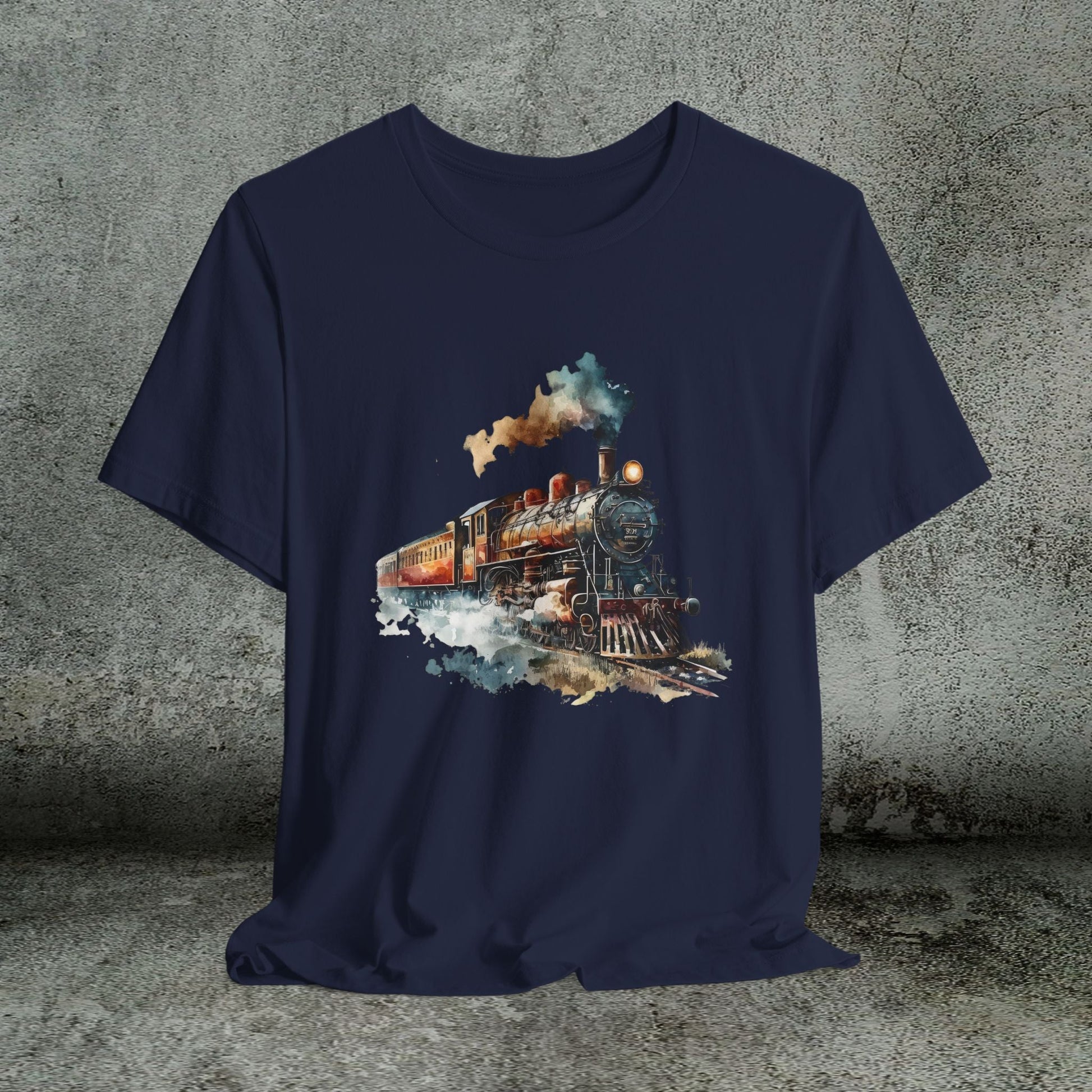 Vintage Railway Steam Engine Locomotive Train Shirt, Mens T-Shirt - FlooredByArt